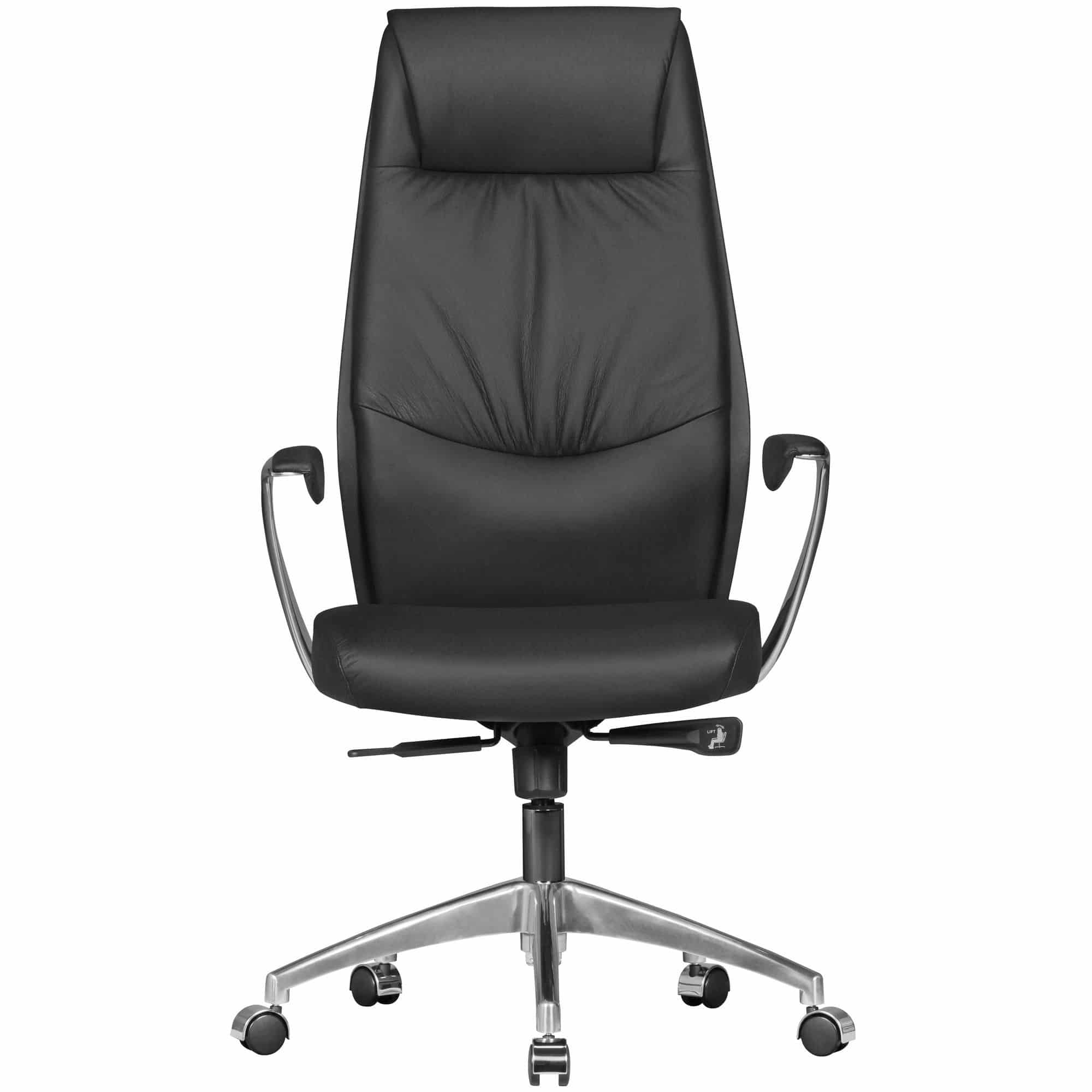 Bürostuhl Echtleder Schwarz Schreibtischstuhl X-XL 120kg Synchronmechanik Chefsessel Kopfstütze hoch Bürostuhl Echtleder Schwarz Schreibtischstuhl X-XL 120kg Synchronmechanik Chefsessel Kopfstütze hoch