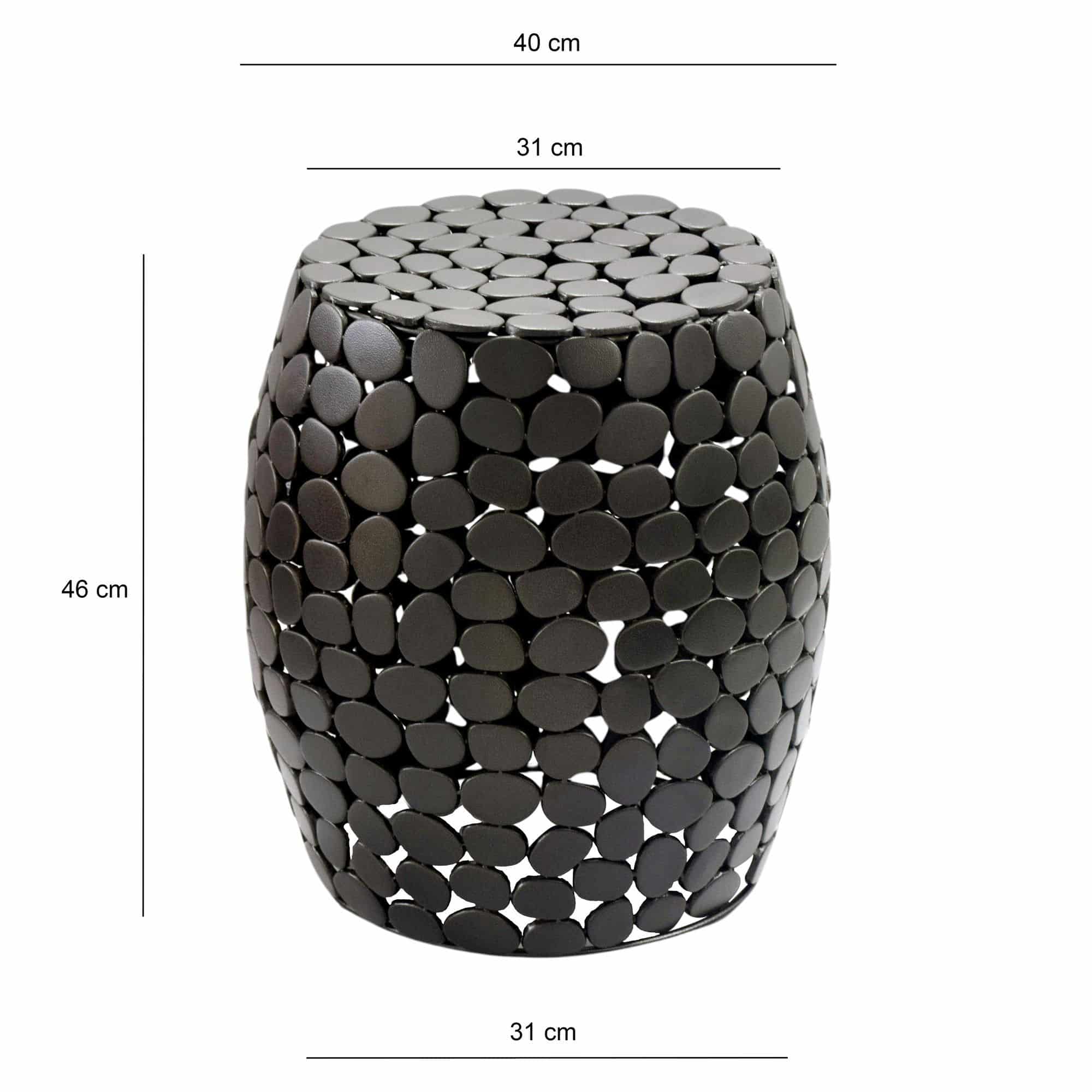 Design Beistelltisch rund 40cm aus Aluminium schwarz – Couchtisch Alu – kleiner Wohnzimmertisch Metall – Dekotisch Wohnzimmer Handmade