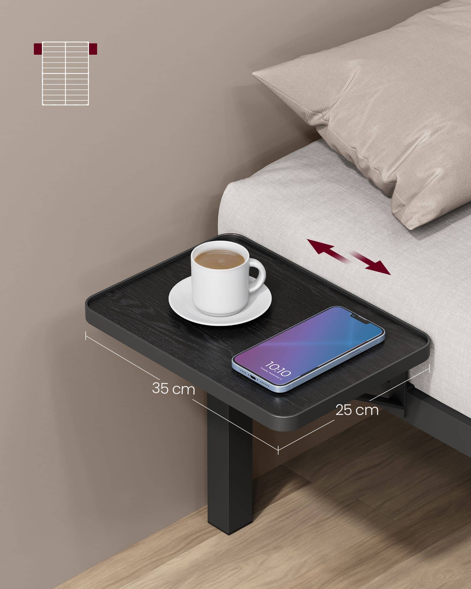 Doppelbettgestell aus Metall 140 x 190 cm mit Aufbewahrungsregalen