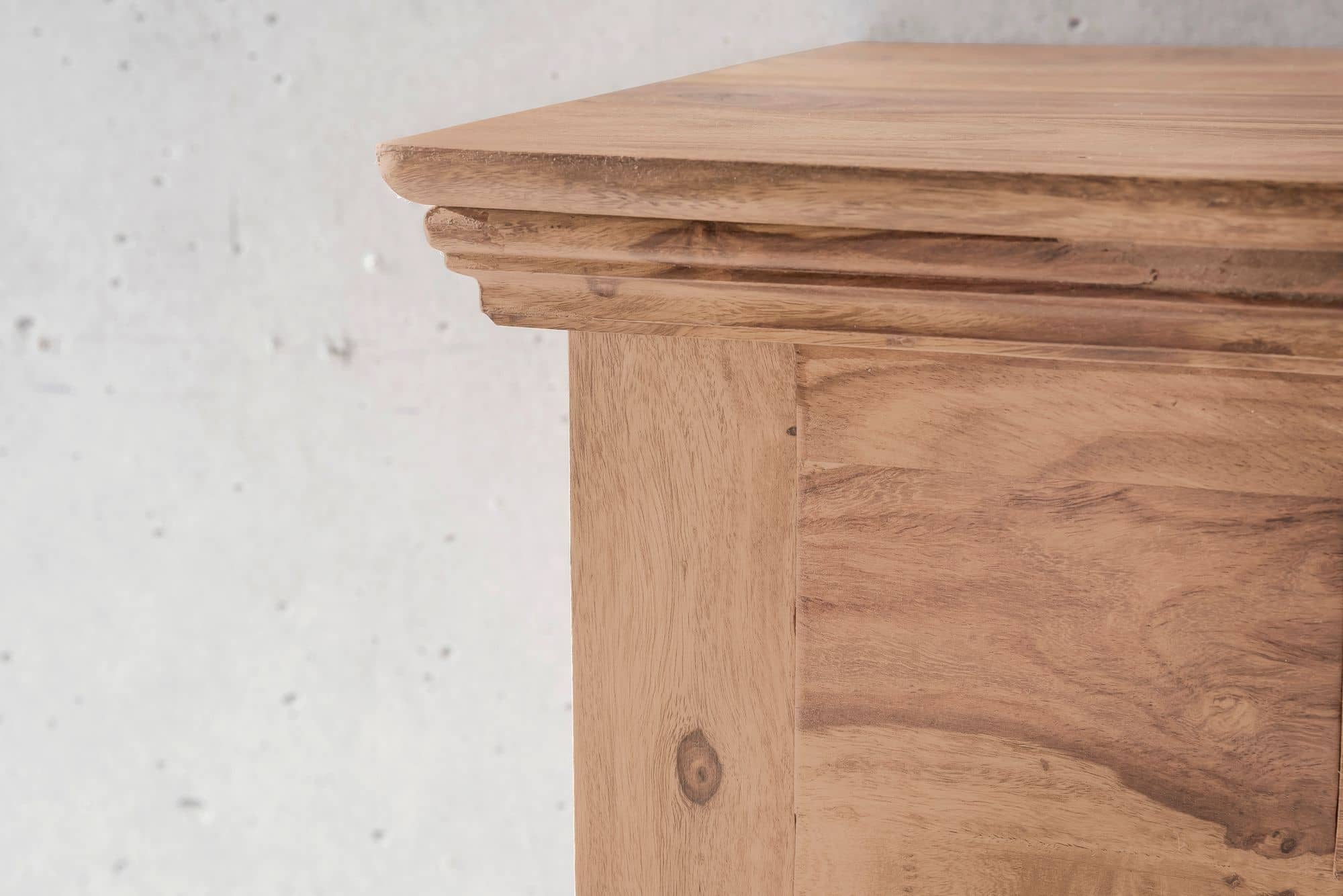Konsolentisch MUMBAI Massivholz Akazie Konsole mit 2 Schubladen Schreibtisch 110 x 40 cm Landhaus-Stil Sideboard Konsolentisch MUMBAI Massivholz Akazie Konsole mit 2 Schubladen Schreibtisch 110 x 40 cm Landhaus-Stil Sideboard