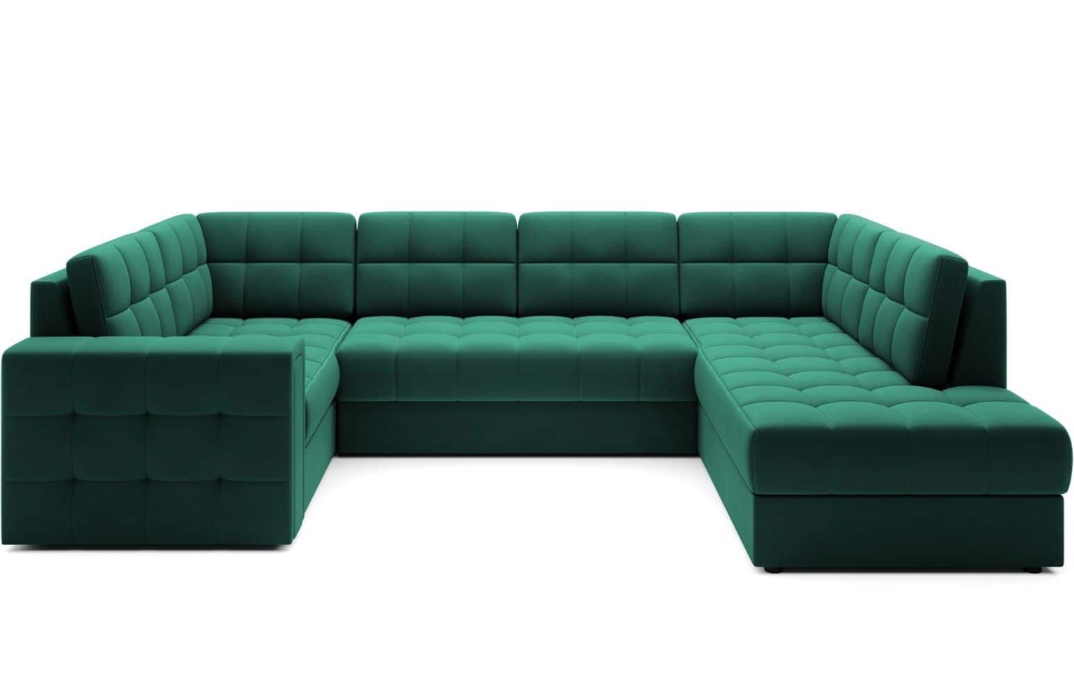 Wohnlandschaft Blewett Dunkelgrün Lukso mit Schlaffunktion