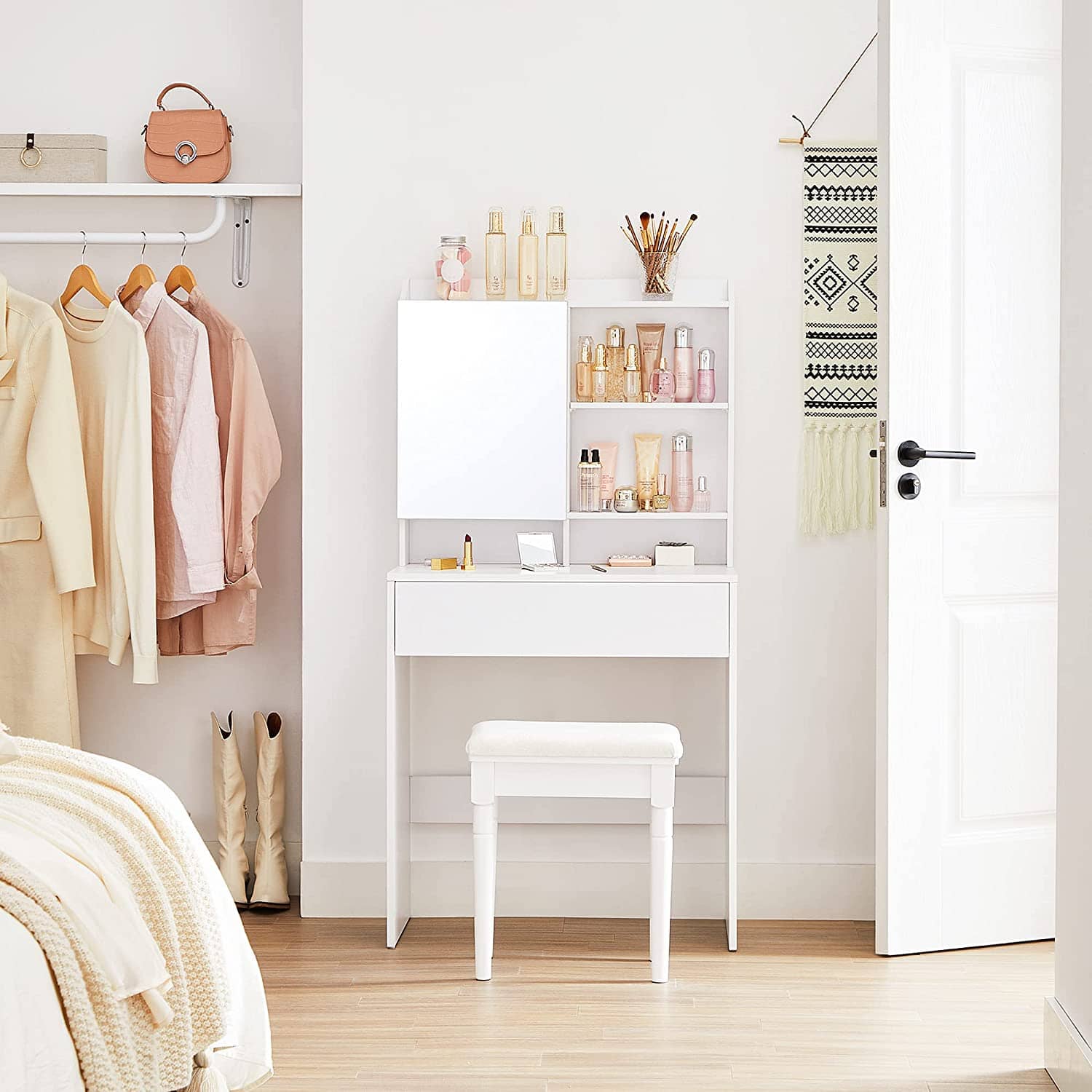 RDT118W01-2 Schminktisch mit Spiegel Weiß