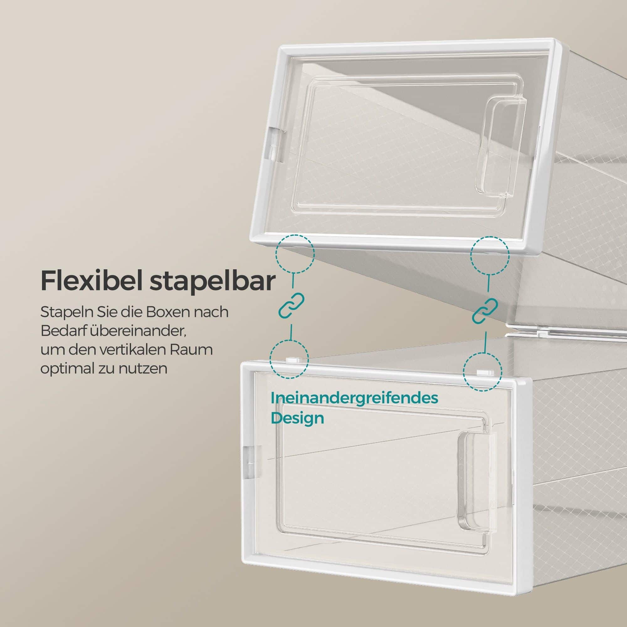 Schuhboxen, 8er Set, Schuh-Organizer aus Kunststoff Schuhboxen, 8er Set, Schuh-Organizer aus Kunststoff