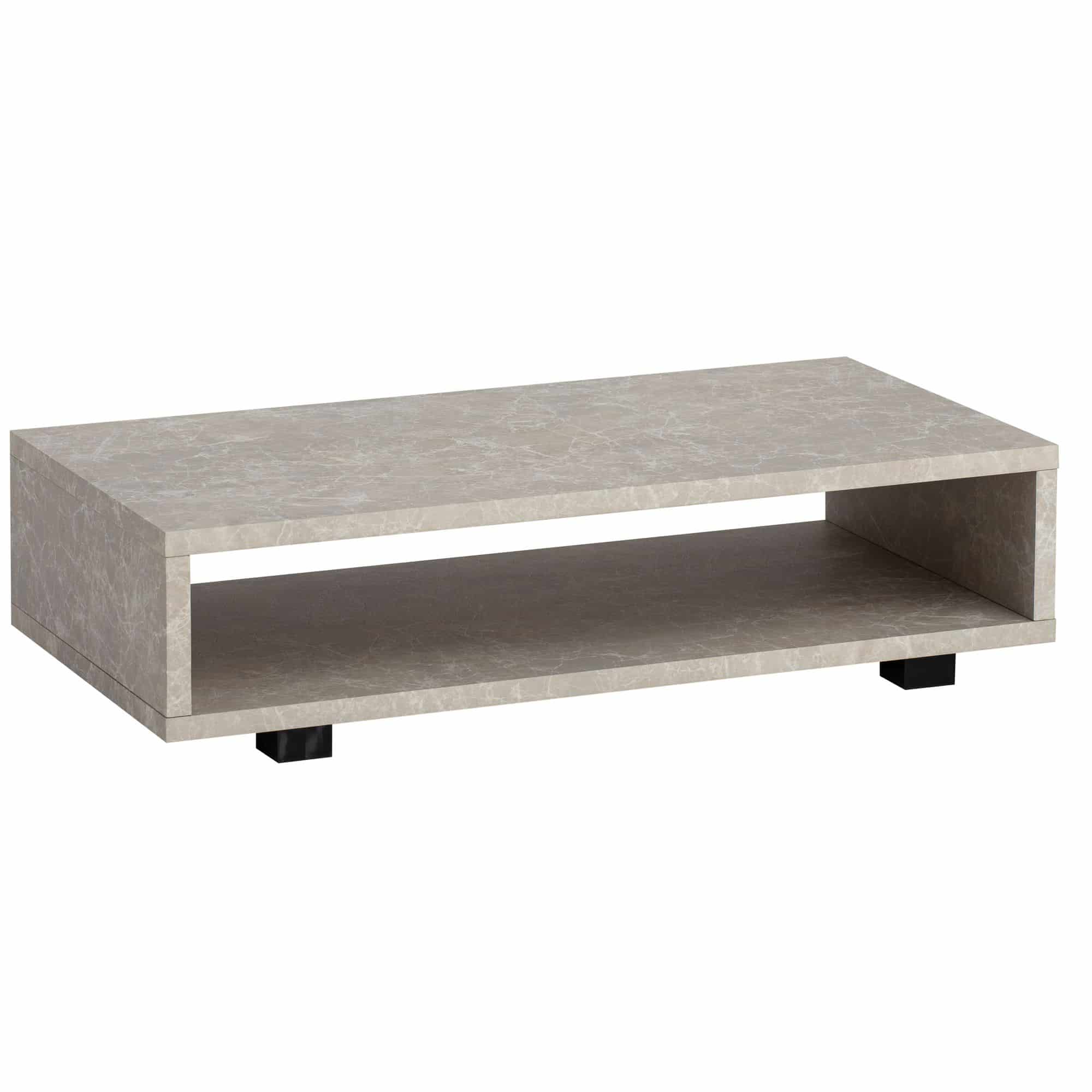 Couchtisch 100x50x25 cm Sandfarben Sofatisch in Stein-Optik Modern Couchtisch 100x50x25 cm Sandfarben Sofatisch in Stein-Optik Modern
