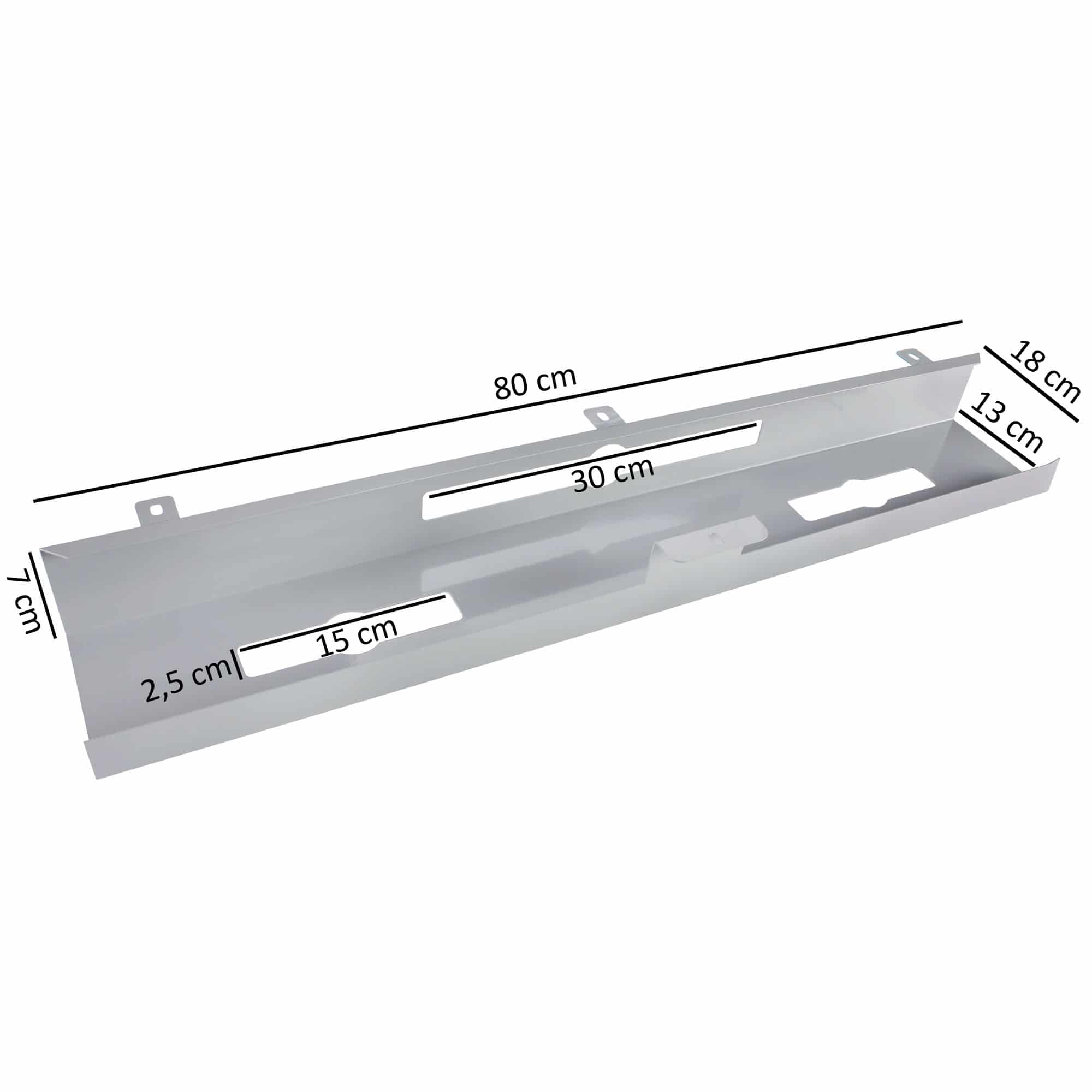 45398-AMSTYLE-Kabelkanal-80-cm-Silber_2 ® Kabelkanal Schreibtisch 80x7x13 cm Untertisch Kabelführung silber