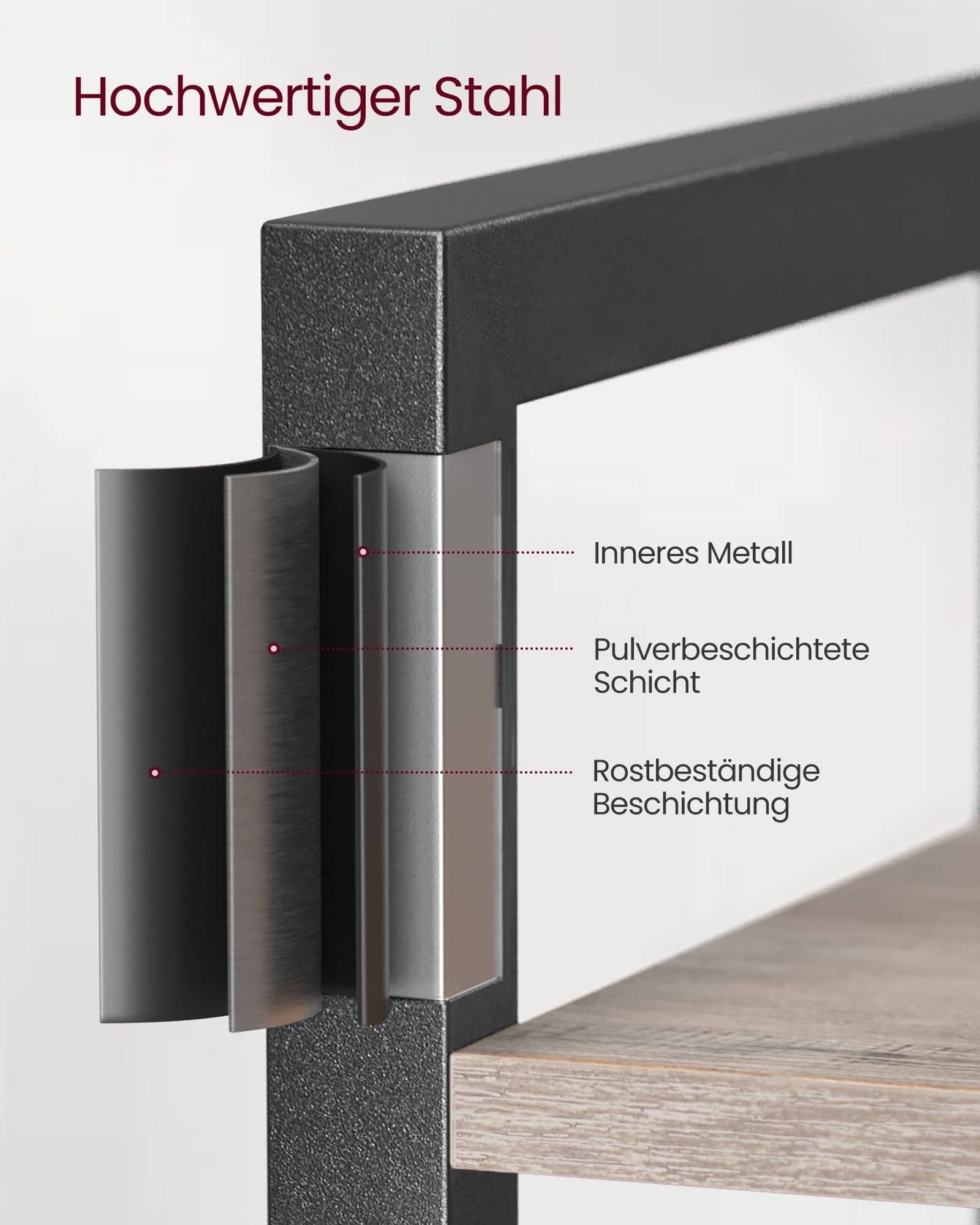 Bücherregal mit 6 Ebenen offene Ablagen greige-schwarz-B34LLS101B02 Bücherregal mit 6 Ebenen offene Ablagen greige-schwarz-B34LLS101B02