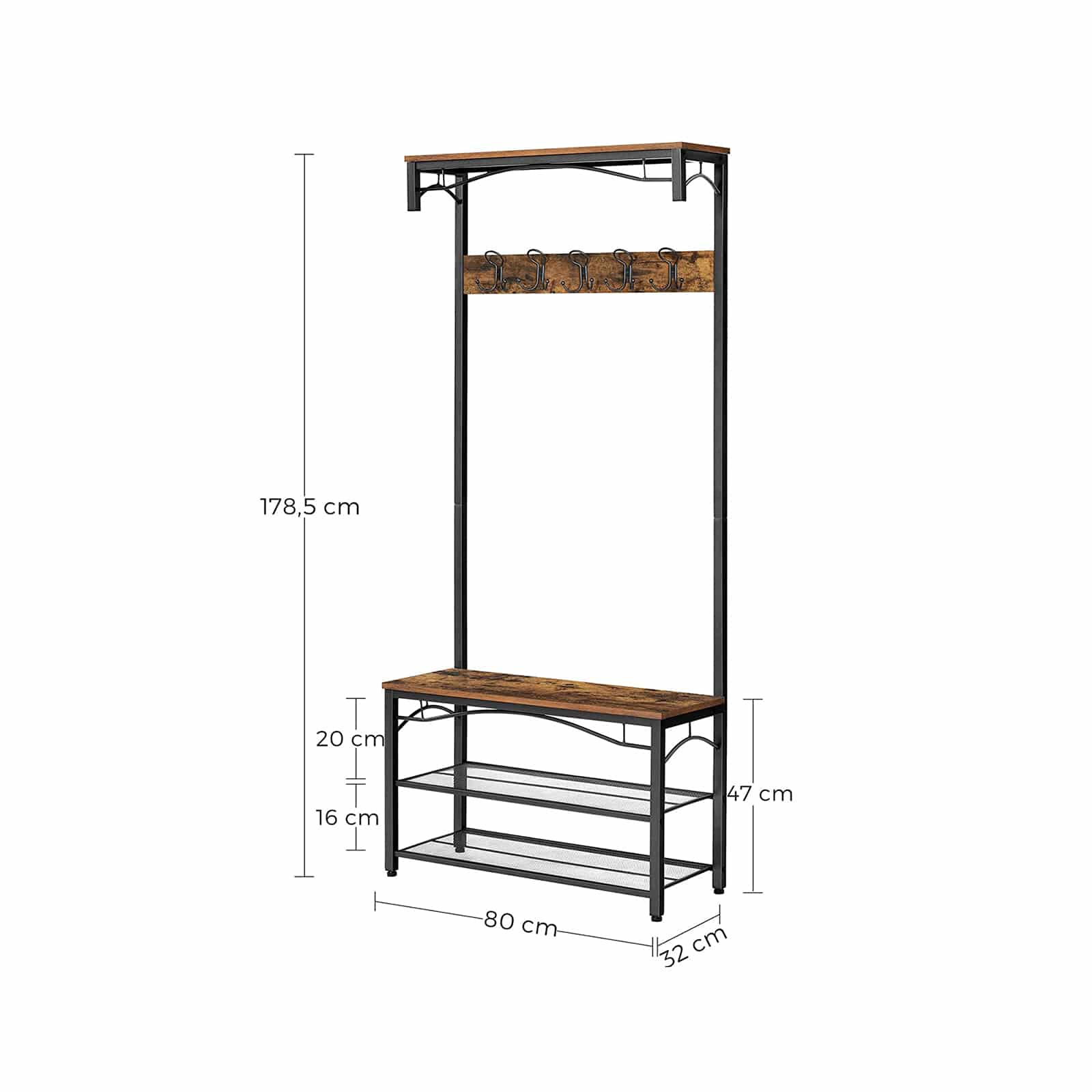 Industriestil Garderobe & Schuhregal-HSR45BX Industriestil Garderobe & Schuhregal-HSR45BX