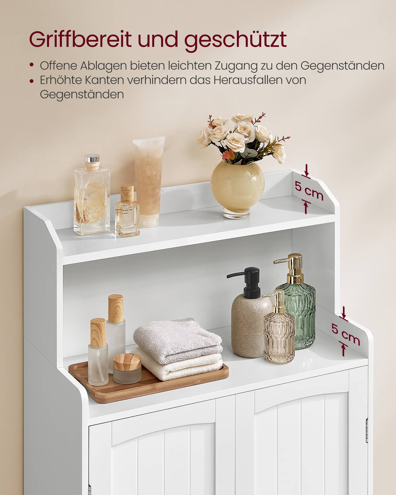 Badezimmerschrank mit 2 Türen und Eingeböden wolkenweiß Badezimmerschrank mit 2 Türen und Eingeböden wolkenweiß