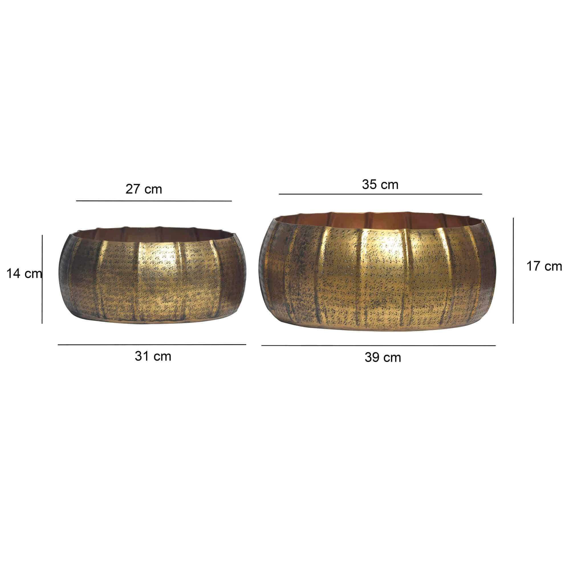 Pflanzgefäß 2er Set Metall Pflanzkübel Gold Pflanzgefäß 2er Set Metall Pflanzkübel Gold