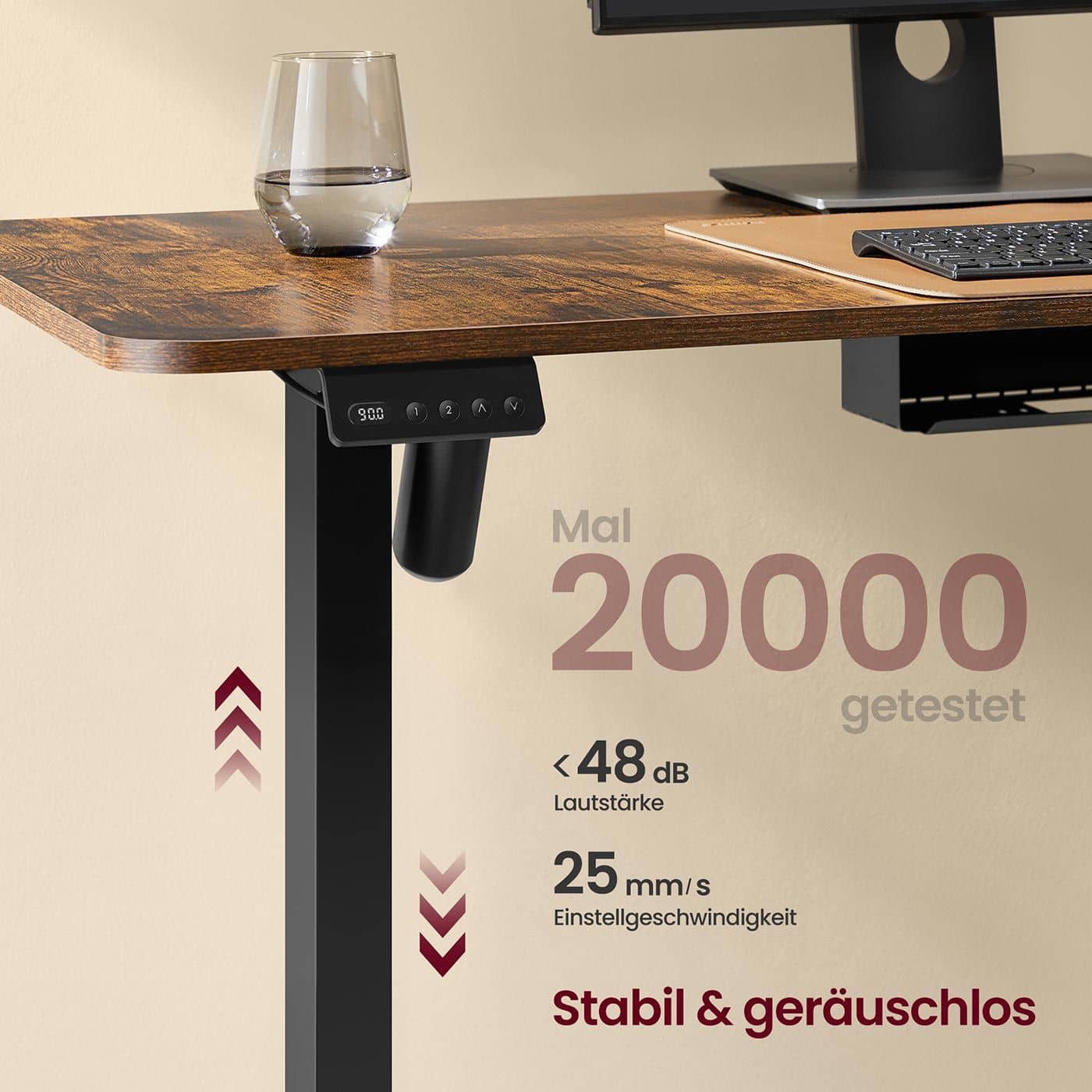 Elektrisch höhenverstellbarer Eckschreibtisch mit Ladestation Elektrisch höhenverstellbarer Eckschreibtisch mit Ladestation