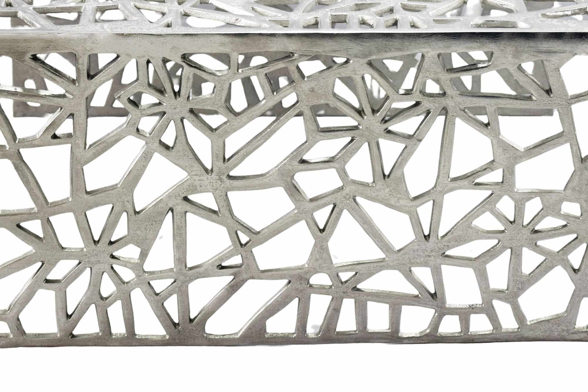 Couchtisch Aluminium Silber 60cm Quadratischer Sofatisch Metall - Wohnzimmertisch Alu modern mit Muster - Design Tisch niedrig - Loungetisch Beistelltisch Handmade Couchtisch Aluminium Silber 60cm Quadratischer Sofatisch Metall - Wohnzimmertisch Alu modern mit Muster - Design Tisch niedrig - Loungetisch Beistelltisch Handmade