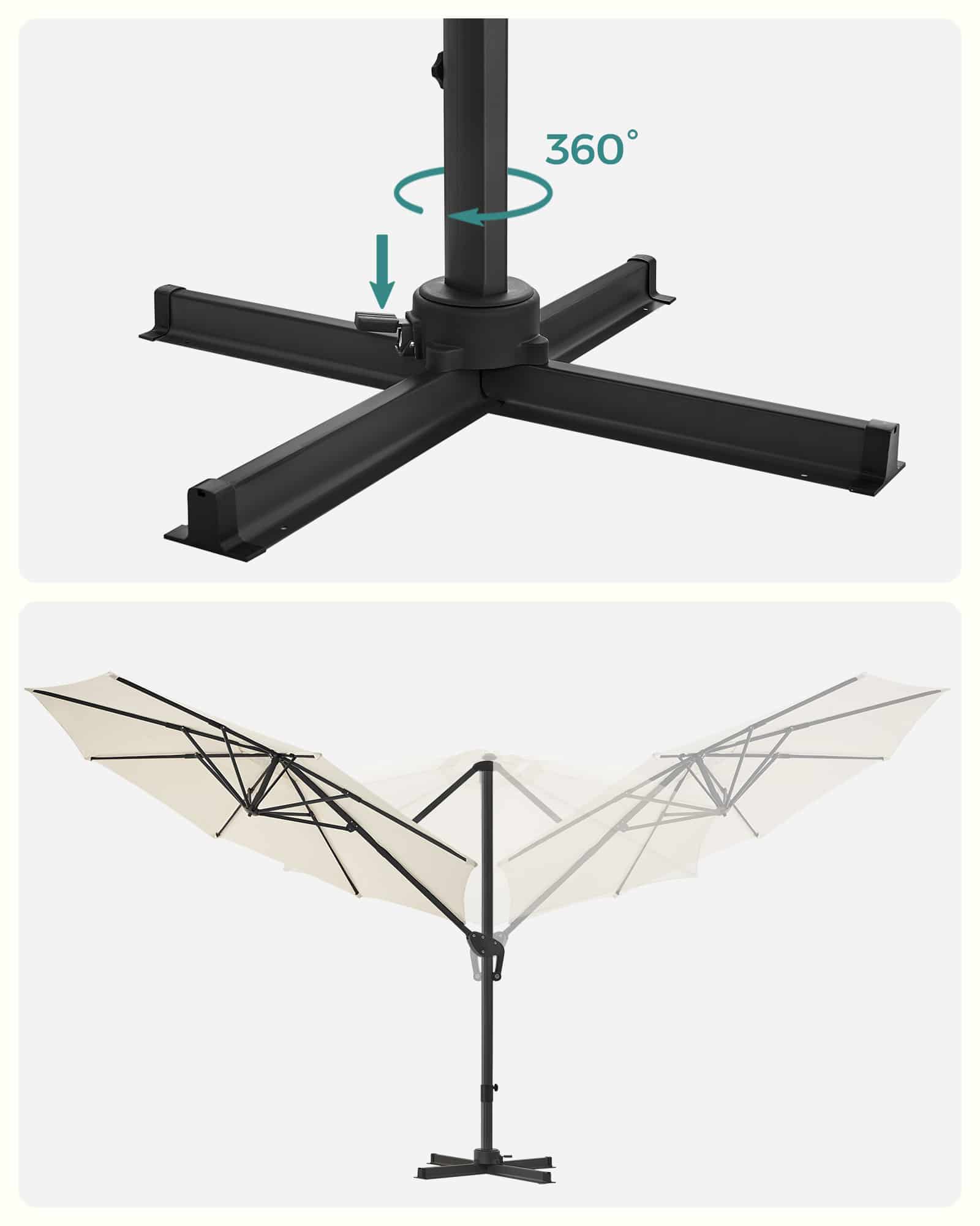 Ampelschirm Sonnenschirm beige