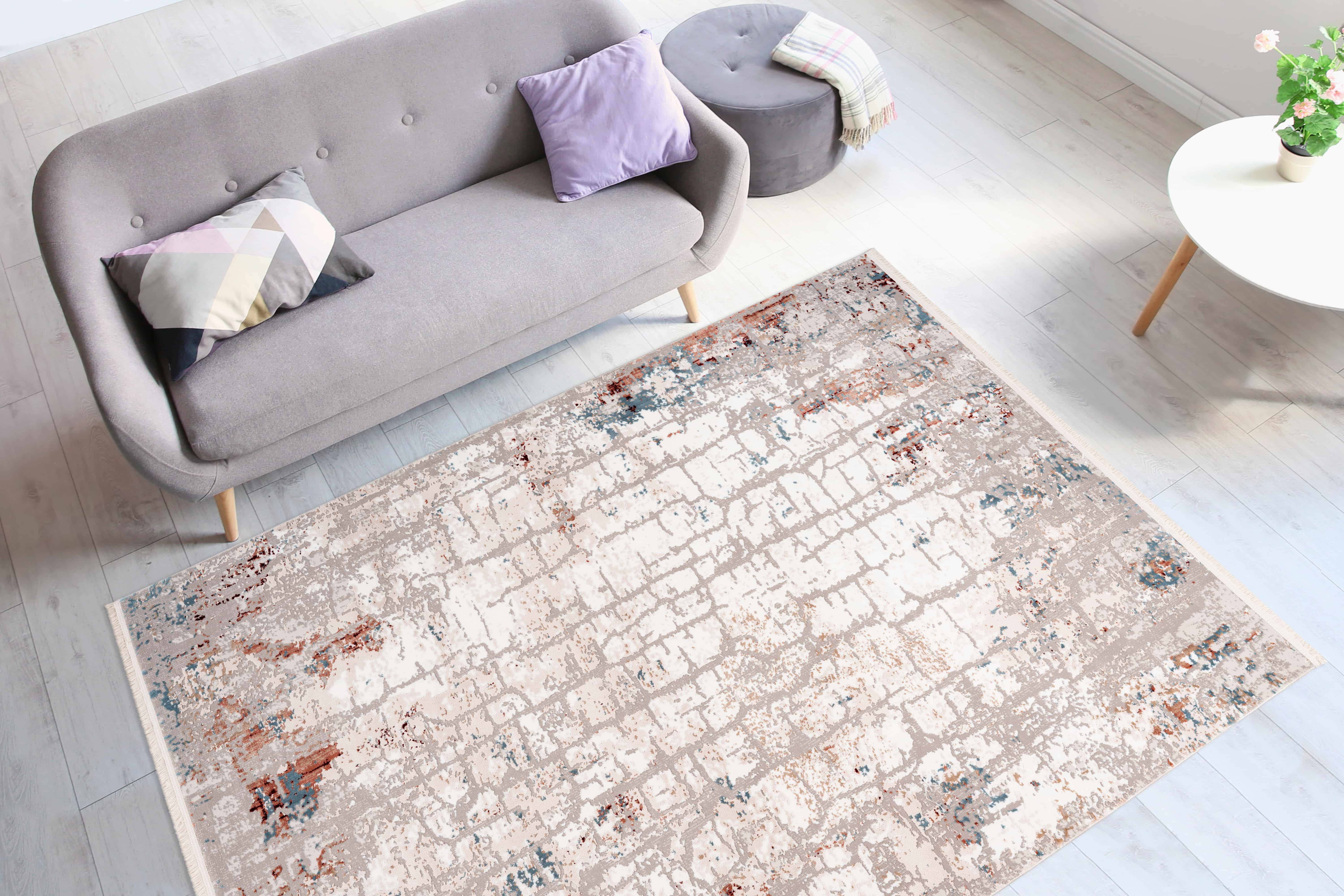 Akropolis 125 Grau / Lachsrosa 80cm x 150cm Akropolis 125 Grau / Lachsrosa 80cm x 150cm