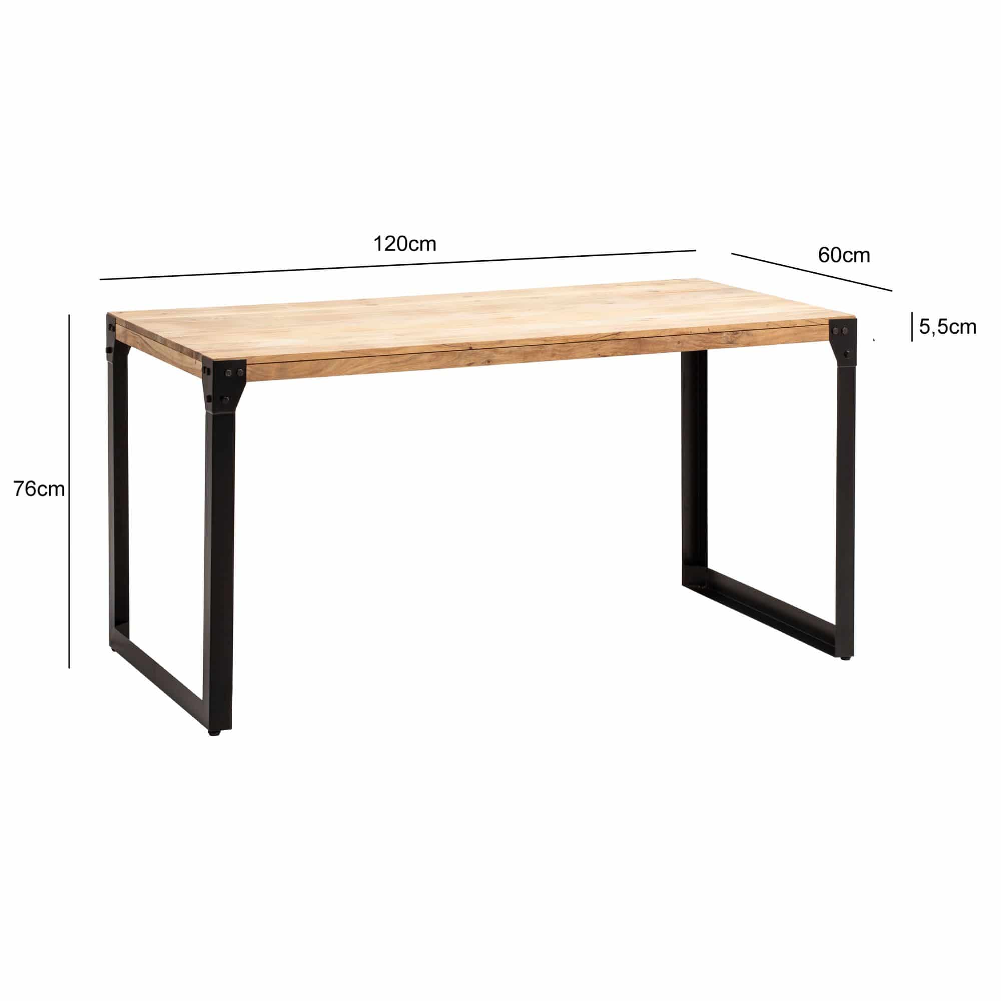 Esszimmertisch 120x60x76 cm Akazie Massivholz Metall Esstisch Industrial Esszimmertisch 120x60x76 cm Akazie Massivholz Metall Esstisch Industrial
