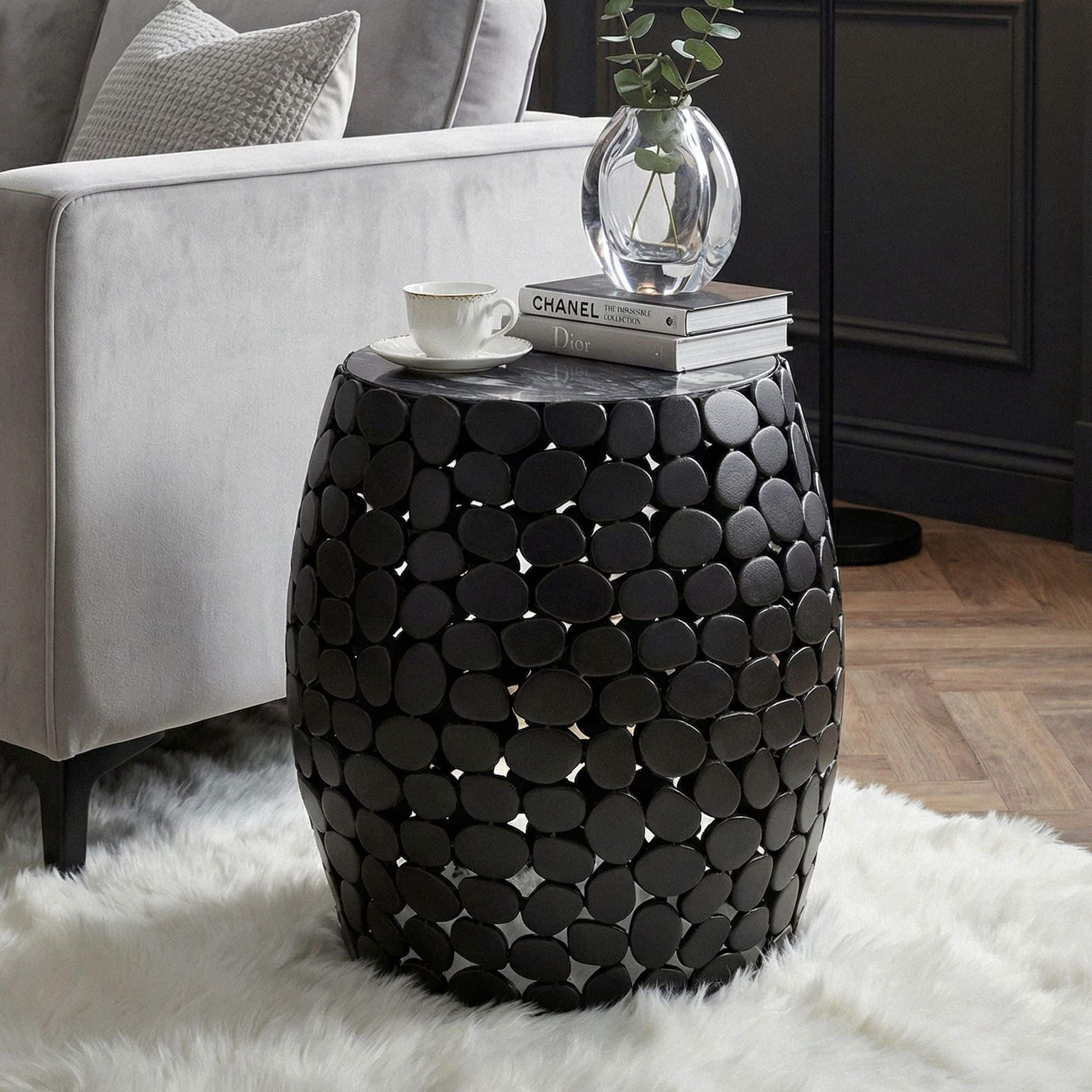 Design Beistelltisch rund 40cm aus Aluminium schwarz & Marmor Tischplatte – Couchtisch Alu – Metall Wohnzimmertisch – Dekotisch Handmade Design Beistelltisch rund 40cm aus Aluminium schwarz & Marmor Tischplatte – Couchtisch Alu – Metall Wohnzimmertisch – Dekotisch Handmade