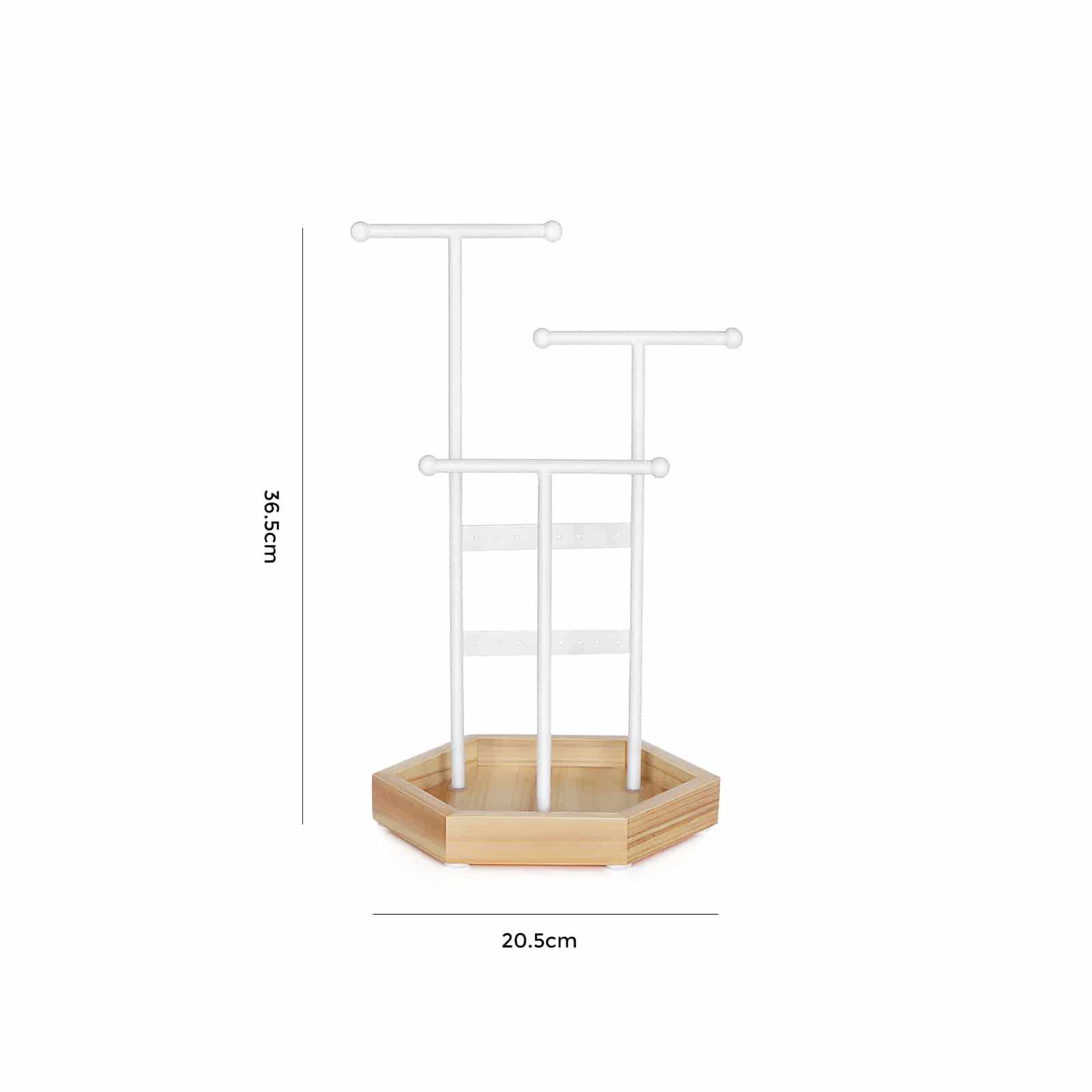 Schmuckhalter aus Metall und Holz Weiß-B34JJS03NW Schmuckhalter aus Metall und Holz Weiß-B34JJS03NW