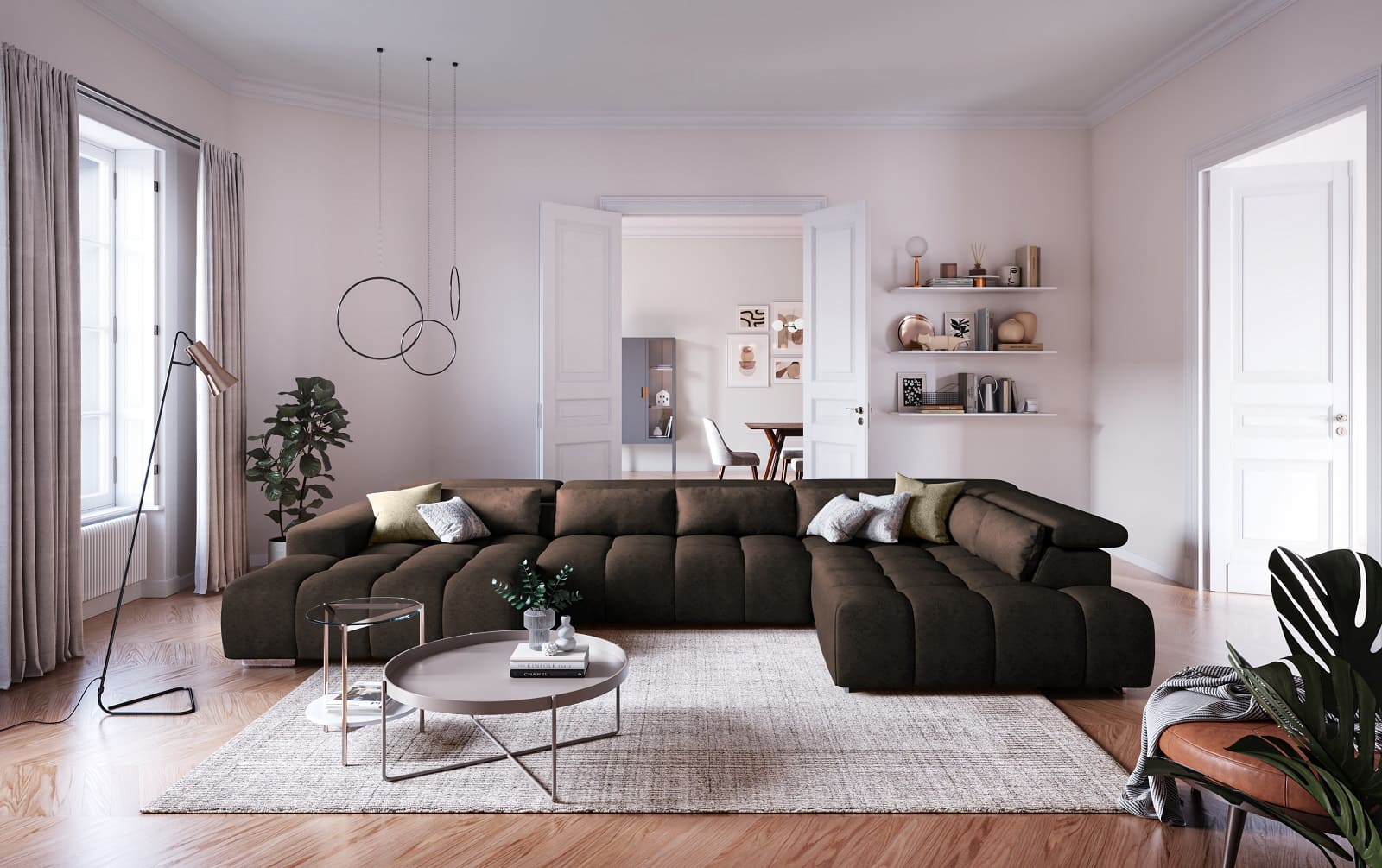 Orion XXL Wohnlandschaft - Stoff Velvet - Cotta  Orion XXL Wohnlandschaft - Stoff Velvet - Cotta