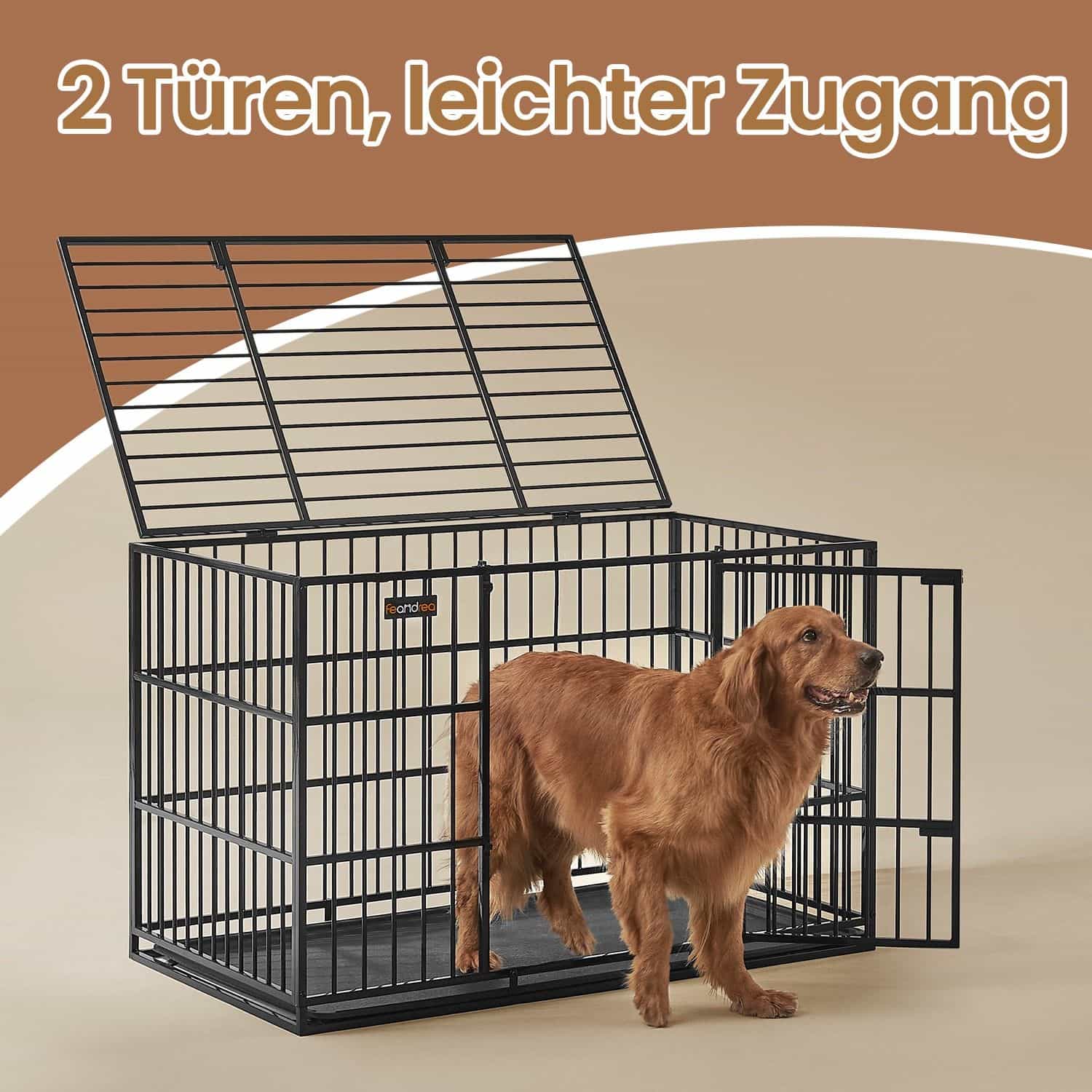 Hundekäfig 122 x 75 x 80 cm mit herausnehmbarer Bodenschale Hundekäfig 122 x 75 x 80 cm mit herausnehmbarer Bodenschale