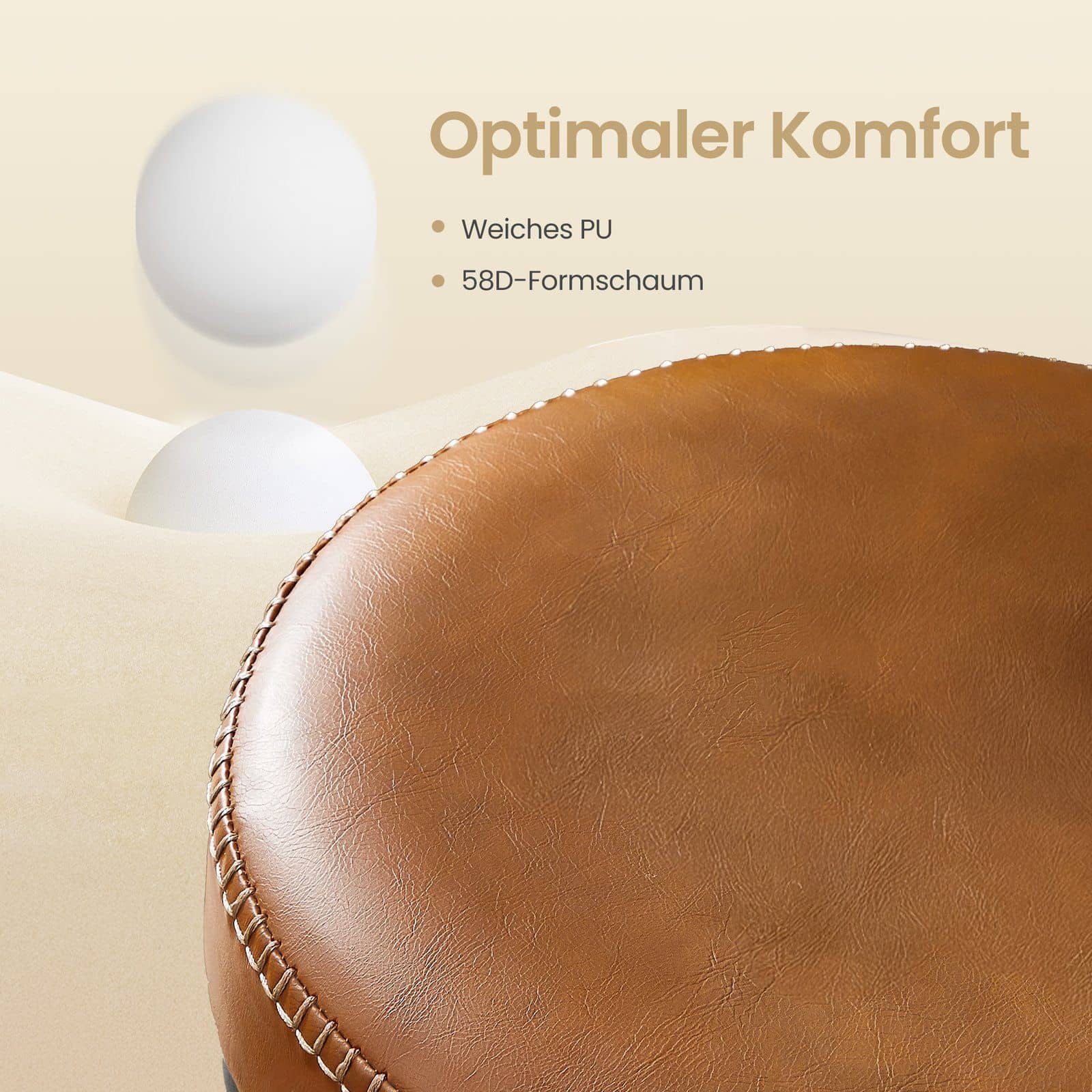 Barhocker 2er Set, hohe Drehhocker mit Rückenlehne, Kunstleder Barhocker 2er Set, hohe Drehhocker mit Rückenlehne, Kunstleder