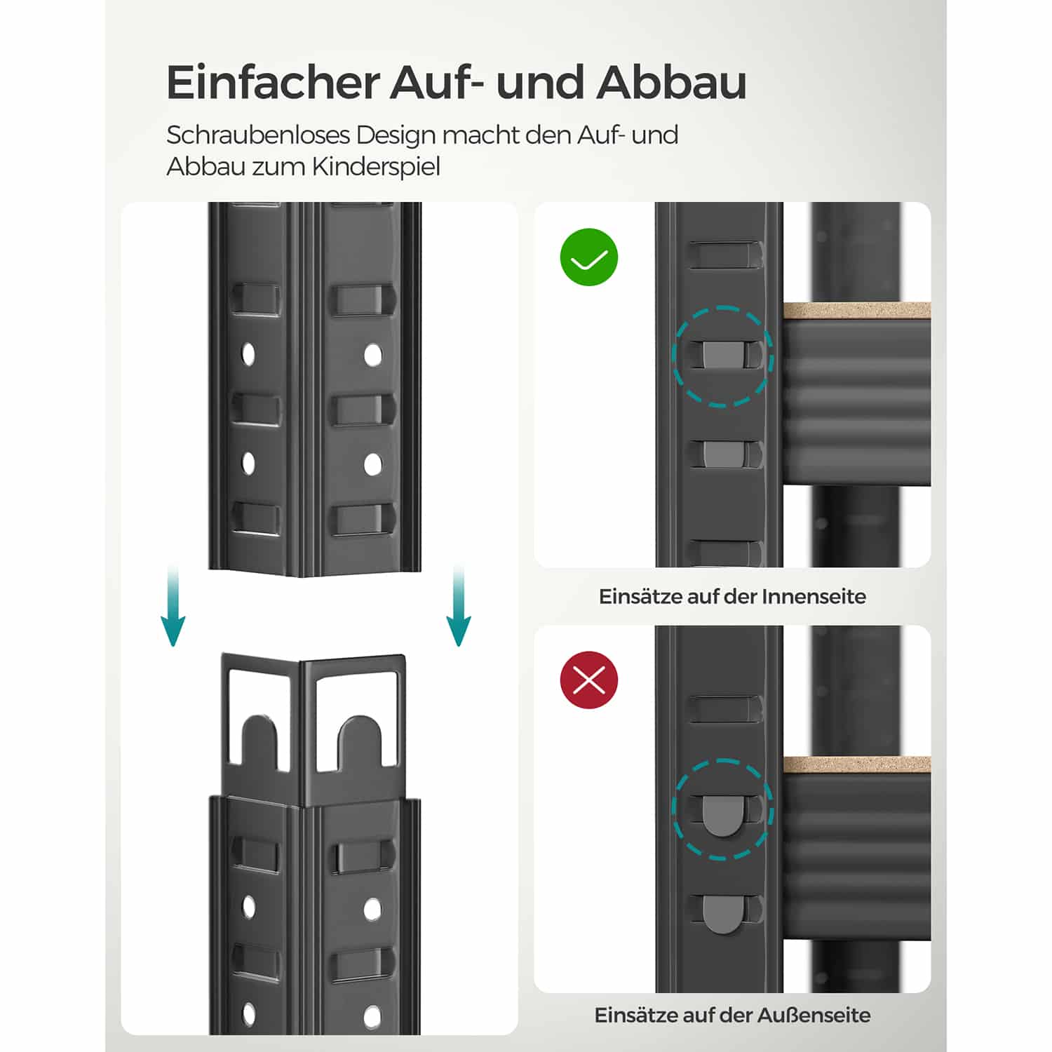 2er Set Kellerregal 180 cm hoch grau-B34GLR040G02 2er Set Kellerregal 180 cm hoch grau-B34GLR040G02