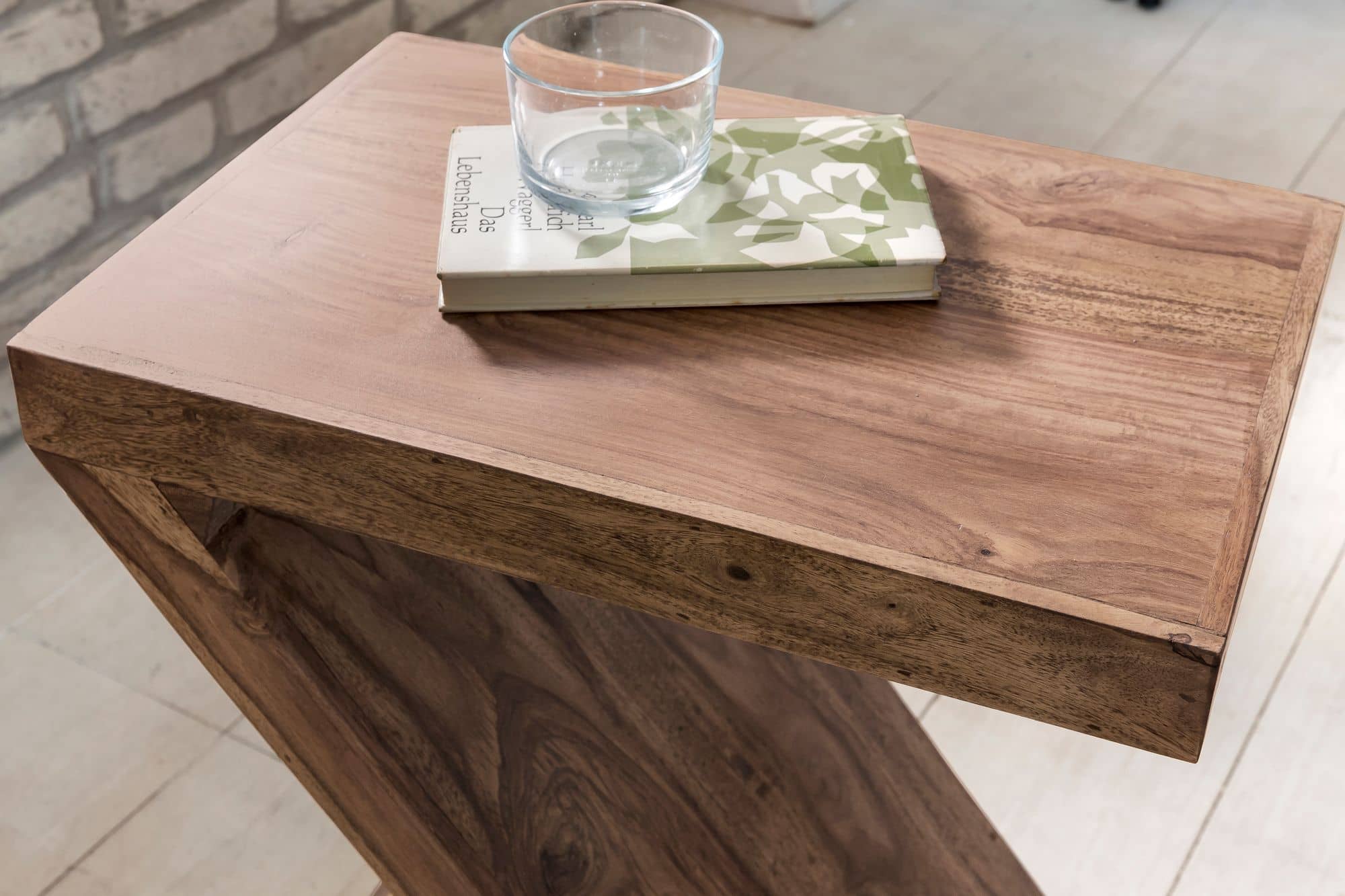 Beistelltisch MUMBAI Massivholz Akazie Z Cube 60cm hoch Wohnzimmer-Tisch Design braun Landhaus-Stil Couchtisch Beistelltisch MUMBAI Massivholz Akazie Z Cube 60cm hoch Wohnzimmer-Tisch Design braun Landhaus-Stil Couchtisch