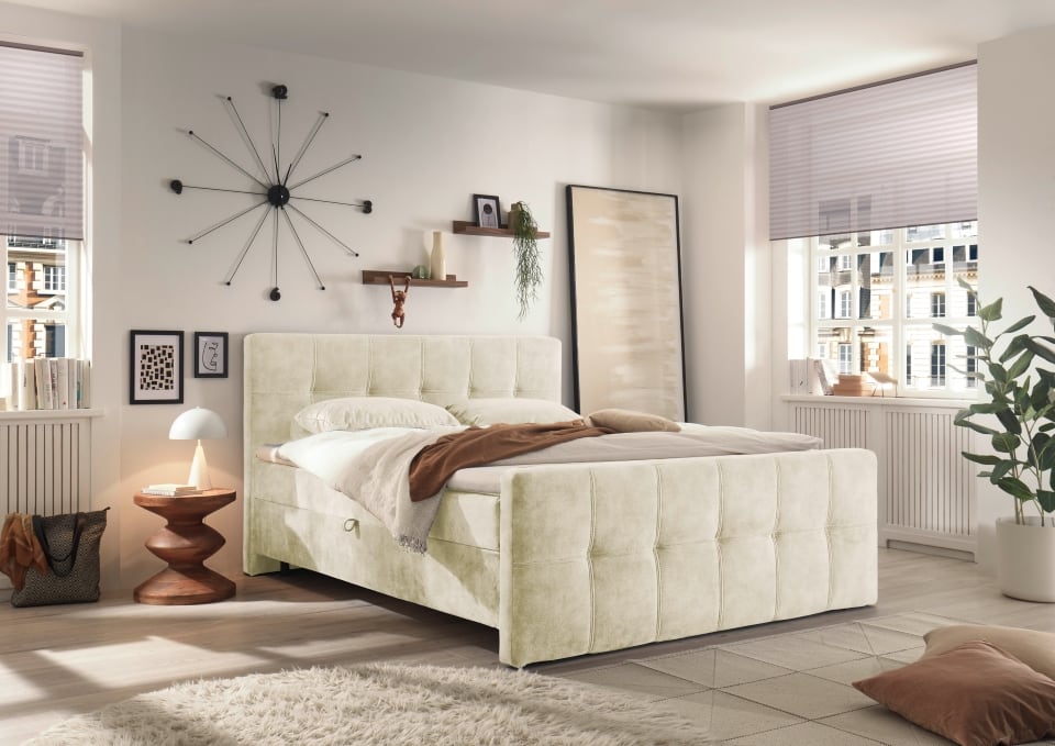ED Exciting Design Boxbett Valetta 6 – Luxus-Mikrofaser, Tonnentaschenfederkern, HR-30 Topper, Bettkasten – H2 Härtegrad (bis 120 kg)  in verschiedenen Farben erhältlich