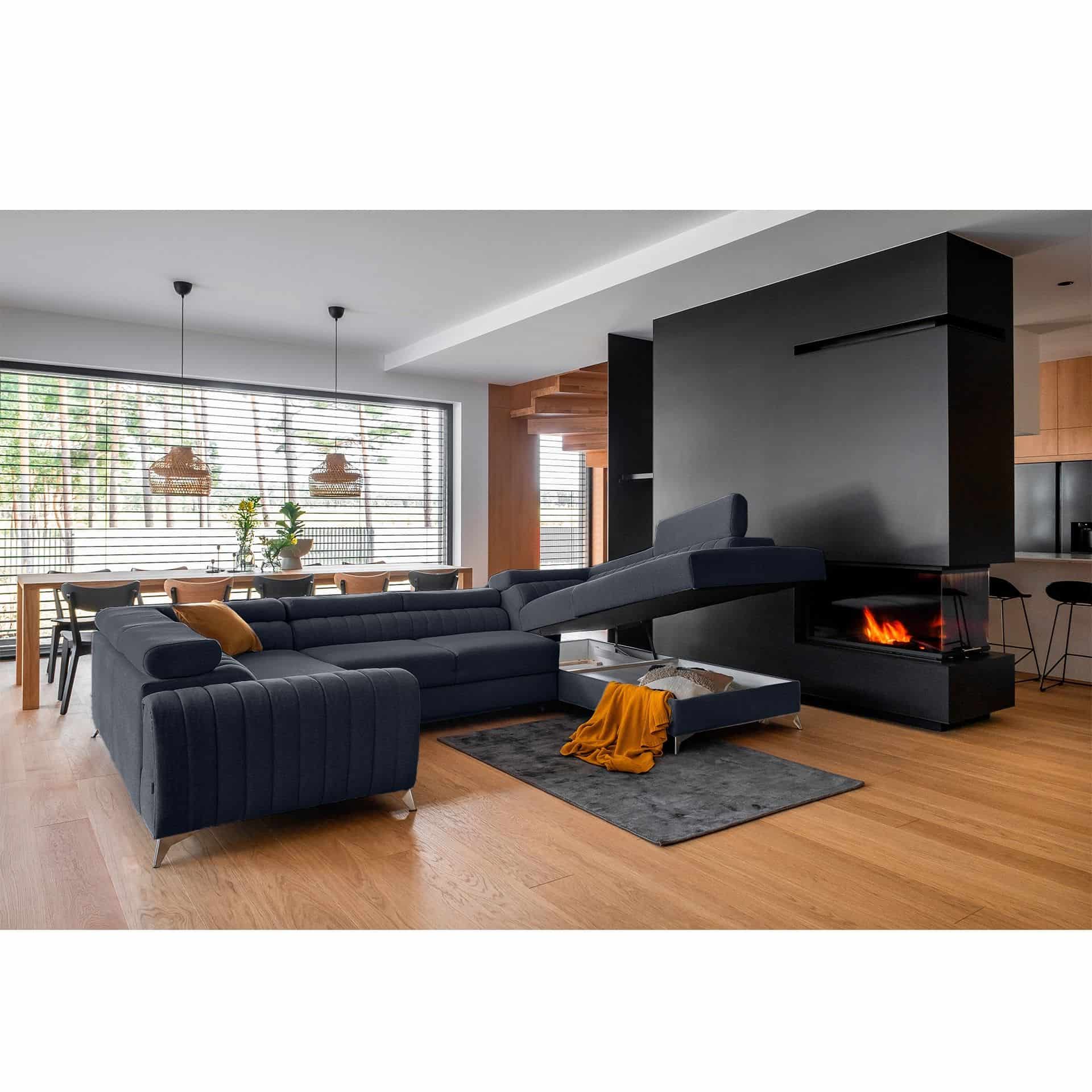 Louis Wohnlandschaft mit Schlaffunktion & Bettkasten - Poco-Stoff Louis Wohnlandschaft mit Schlaffunktion & Bettkasten - Poco-Stoff