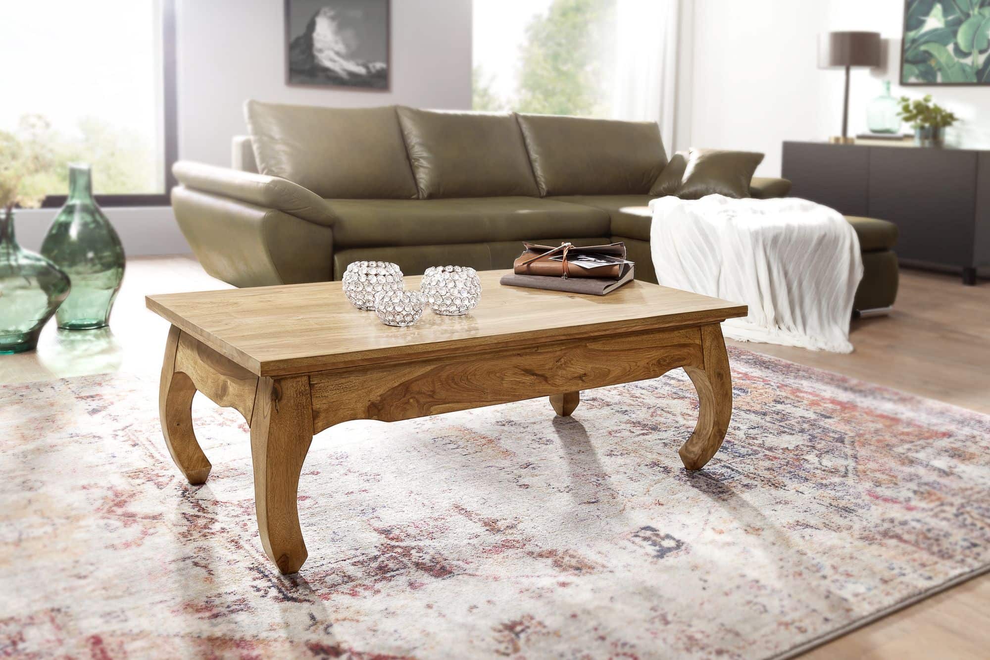 Couchtisch Massiv-Holz Akazie 110 cm breit Wohnzimmer-Tisch Design Natur-Produkt Landhaus-Stil Beistelltisch Couchtisch Massiv-Holz Akazie 110 cm breit Wohnzimmer-Tisch Design Natur-Produkt Landhaus-Stil Beistelltisch