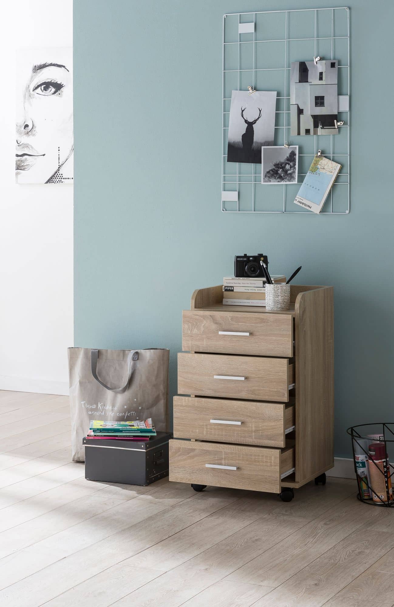 47553-WOHNLING-Rollcontainer-KENT-40x35x65-Sonoma_4 Rollcontainer WL5.749 40x70,5x33cm Sonoma