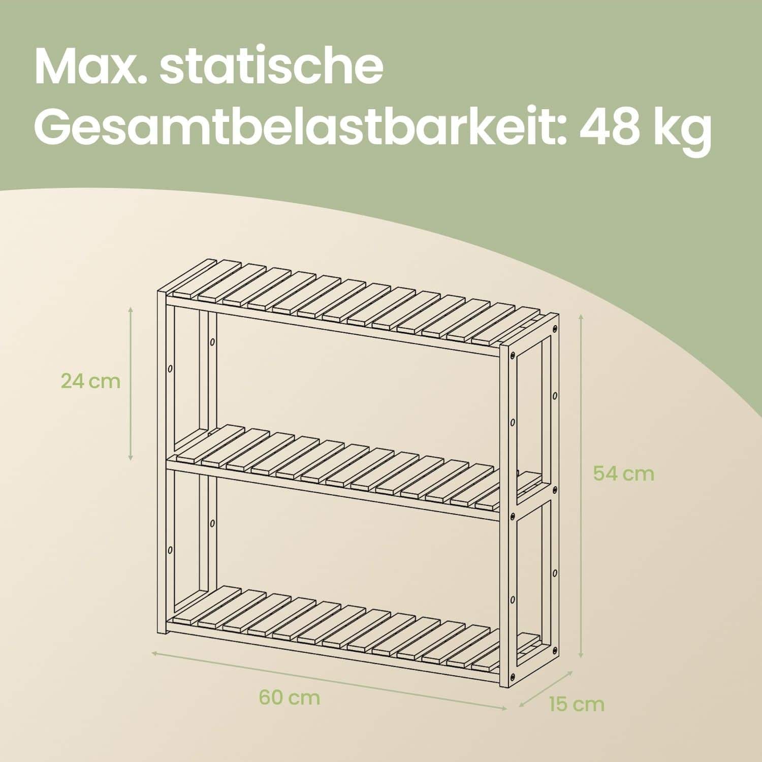 Badregal, Badezimmerregal, Pflanzenregal mit 3 verstellbaren Ablagen Badregal, Badezimmerregal, Pflanzenregal mit 3 verstellbaren Ablagen