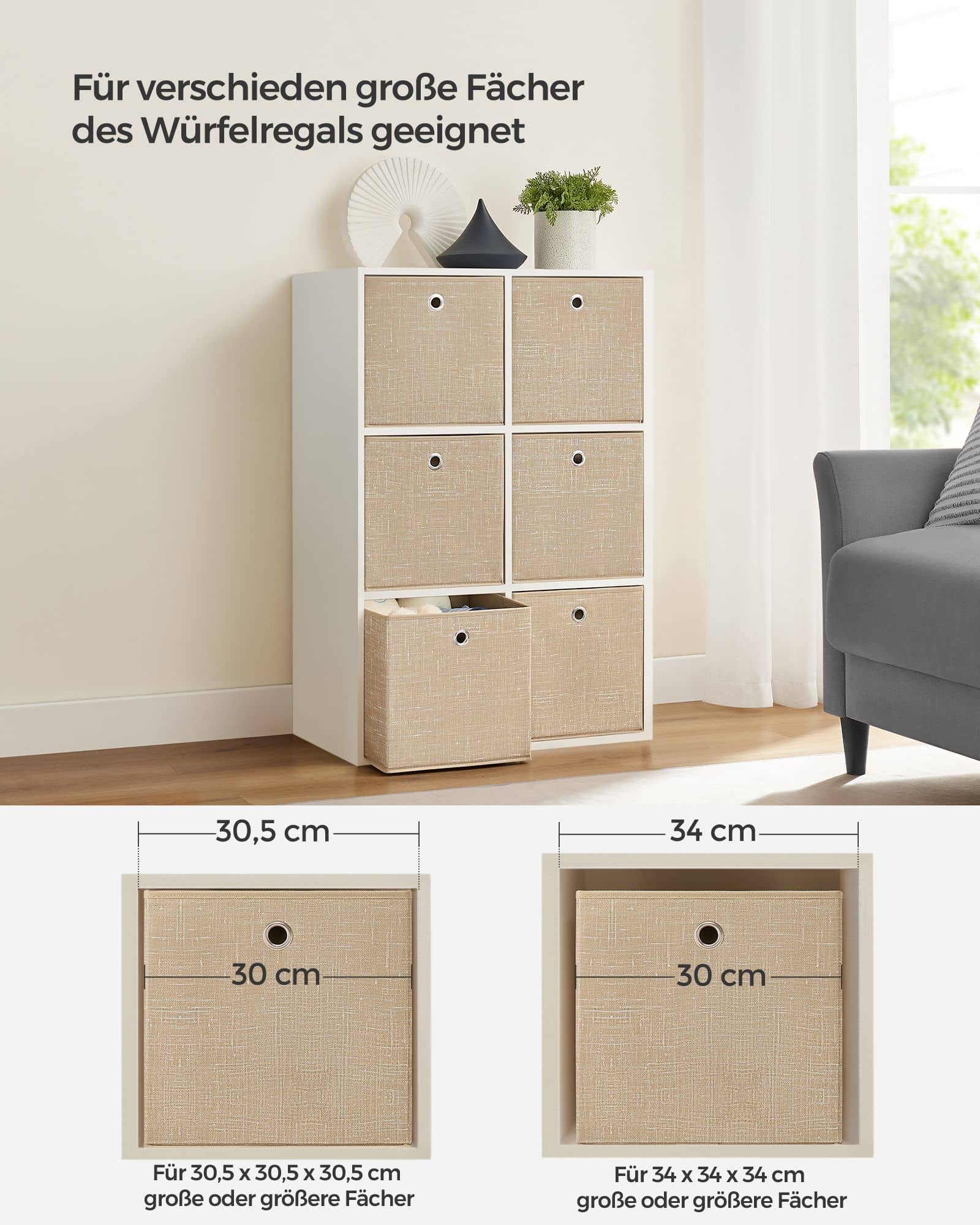 Aufbewahrungsbox 6er Set sandbeige-RFB006K03 Aufbewahrungsbox 6er Set sandbeige-RFB006K03