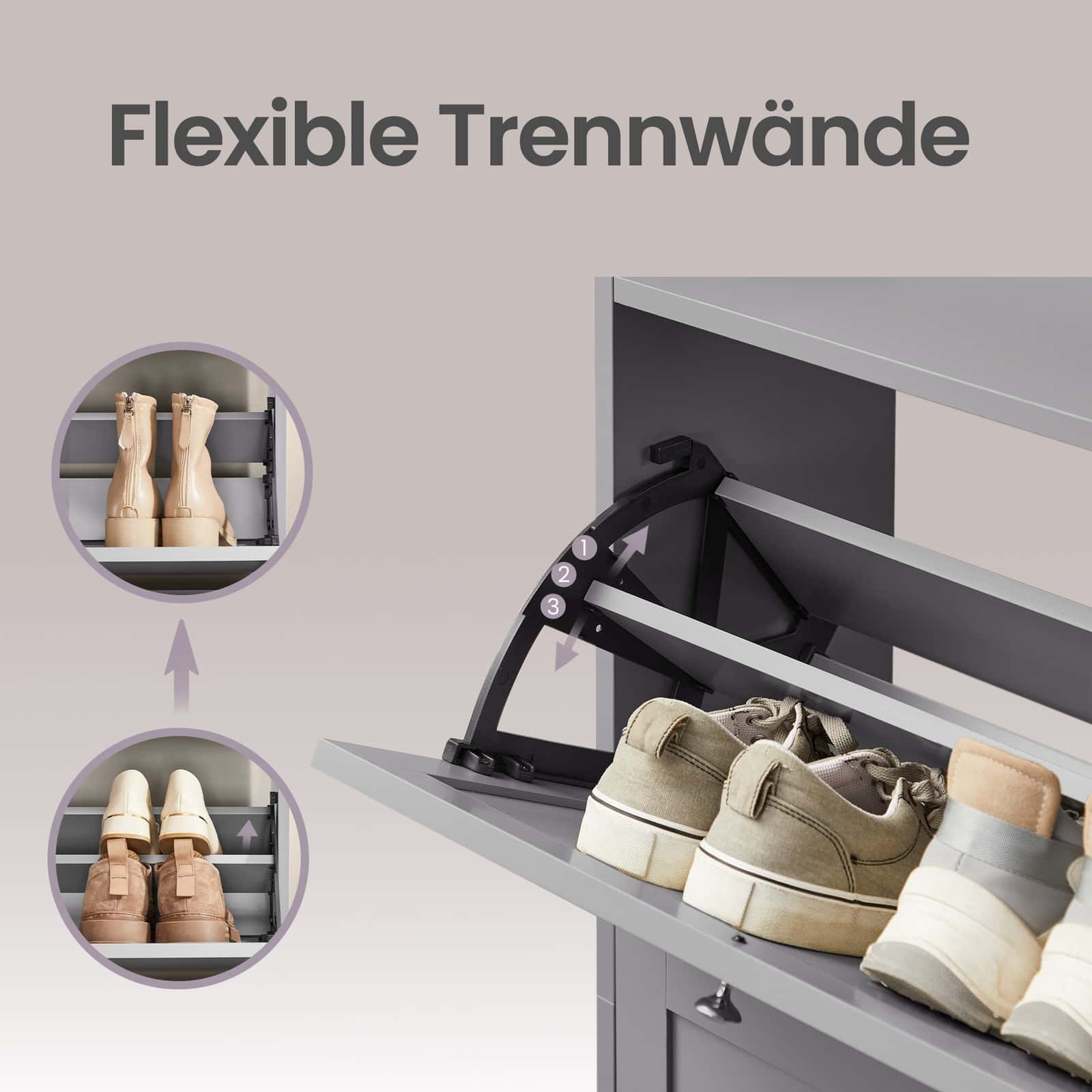 Schuhregal 3 Klappen, Schuhaufbewahrung, für bis zu 12-20 Paar Schuhe Schuhregal 3 Klappen, Schuhaufbewahrung, für bis zu 12-20 Paar Schuhe