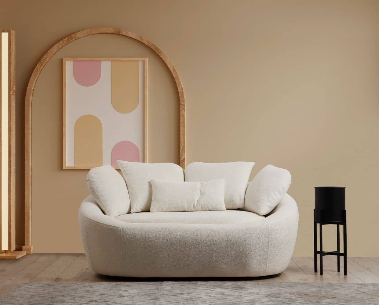 Sofa Midye Love Seat 2-Sitzer Creme Mikrofaser Sofa Midye Love Seat 2-Sitzer Creme Mikrofaser