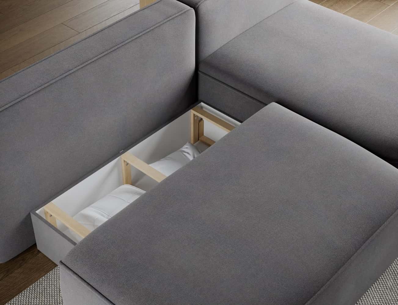 Ecksofa Livosa Grau mit Schlaffunktion & Bettkasten | Eltap | Poco Ecksofa Livosa Grau mit Schlaffunktion & Bettkasten | Eltap | Poco