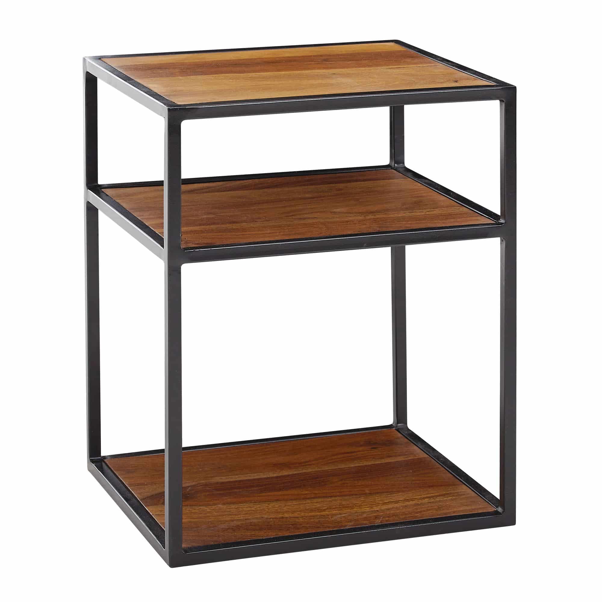 Nachttisch Sheesham Massivholz / Metall 40x50x35 cm Beistelltisch Hoch Nachttisch Sheesham Massivholz / Metall 40x50x35 cm Beistelltisch Hoch