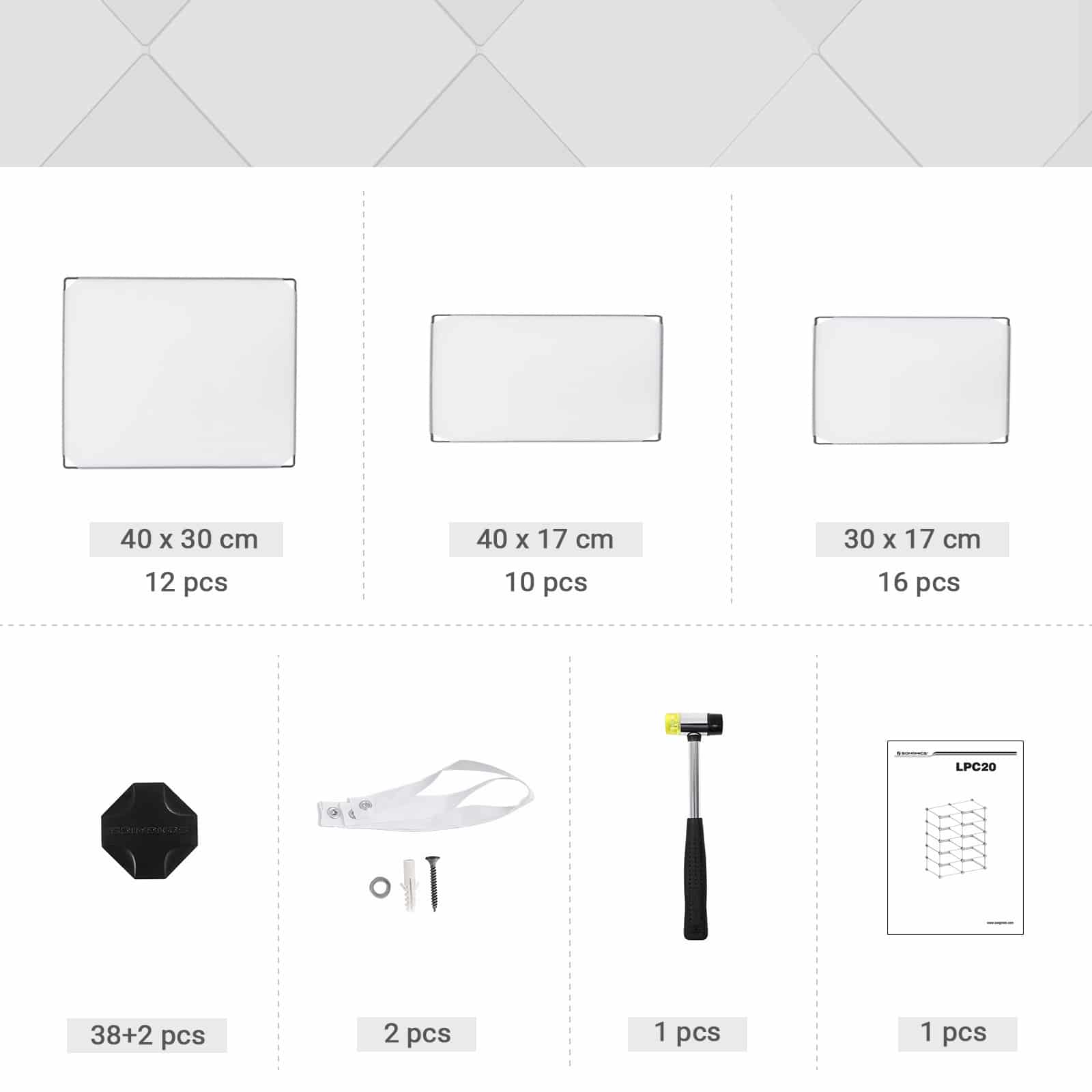 Schuhschrank Schmall halbtransparent Weiß-LPC20WV1 Schuhschrank Schmall halbtransparent Weiß-LPC20WV1