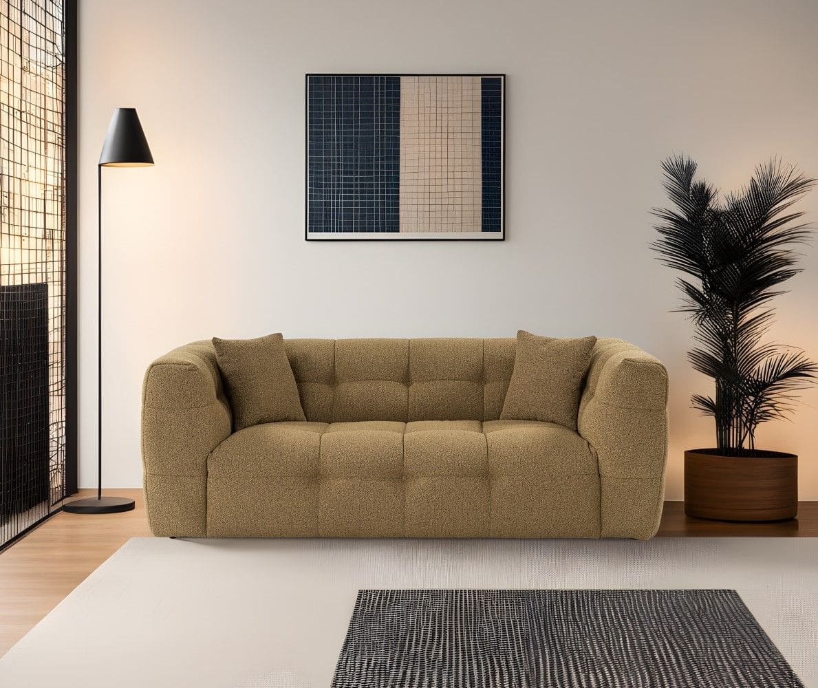 Sofa Cady 2-Sitzer Khaki – Mikrofaser Flock Sofa Cady 2-Sitzer Khaki – Mikrofaser Flock