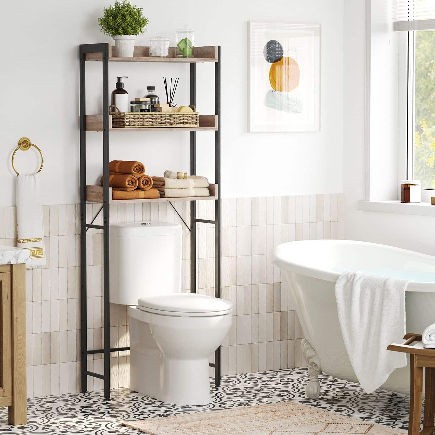 Toilettenregal mit 3 Ablagen-BTS002B02 Toilettenregal mit 3 Ablagen-BTS002B02