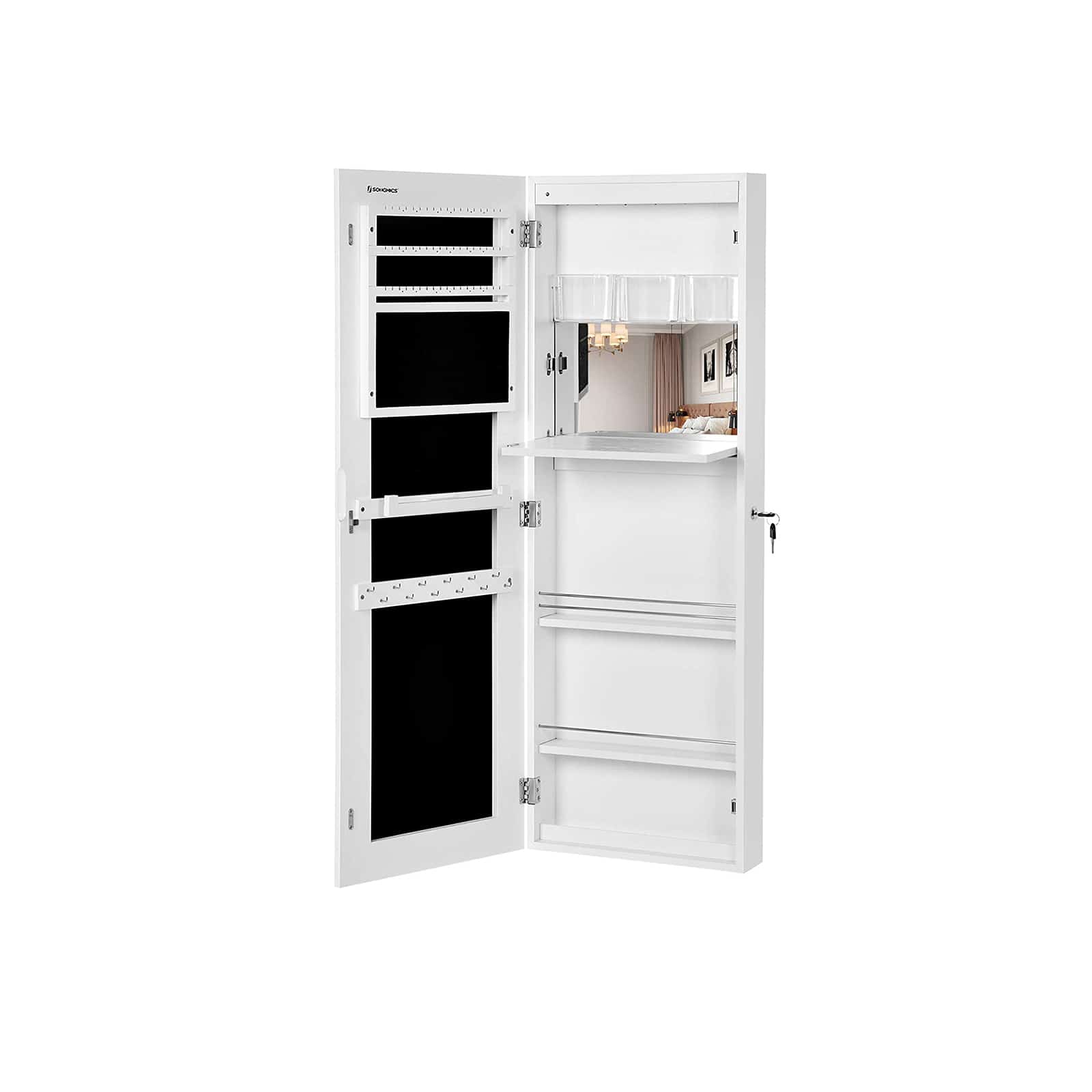 Schmuckschrank mit rahmenloser Spiegeltür