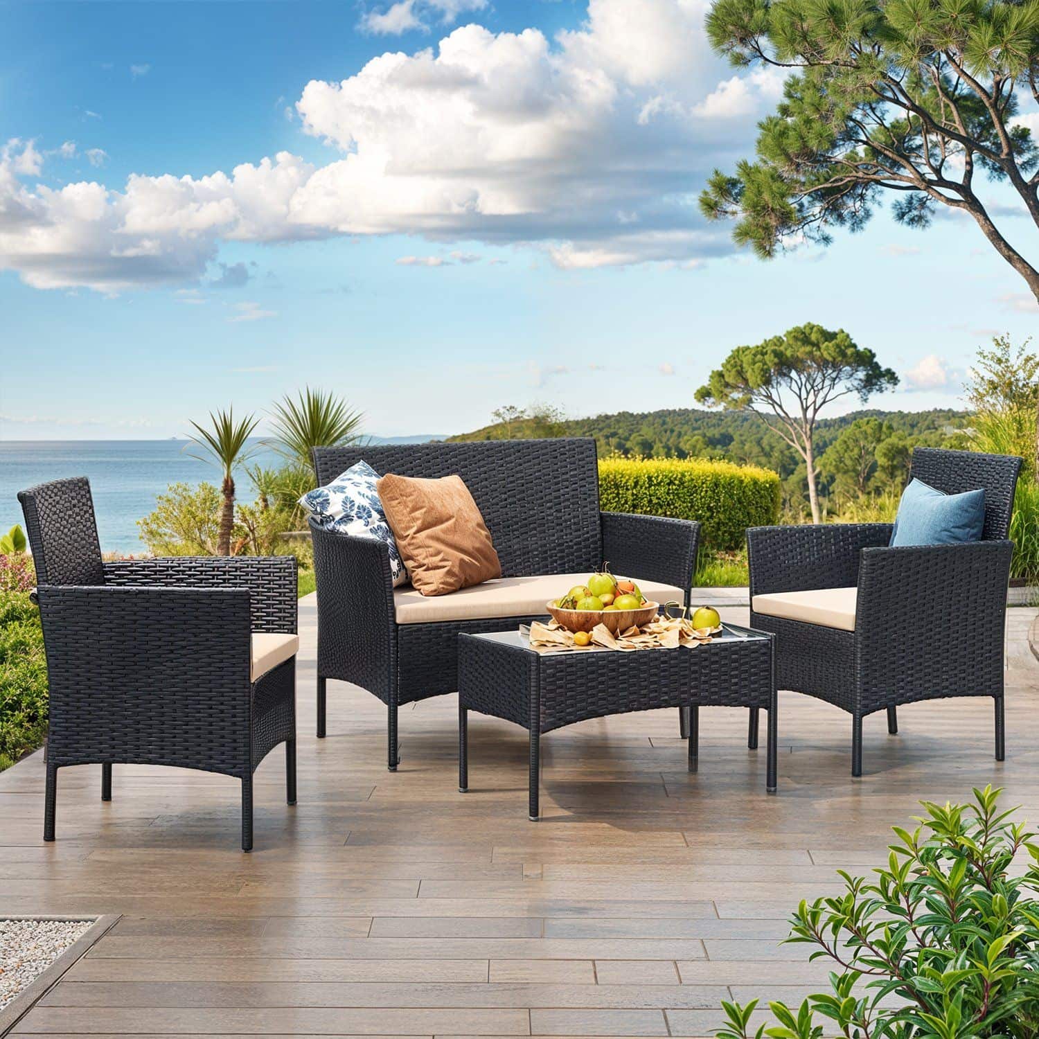 Balkonmöbel, Gartenmöbel-Set, aus PE-Polyrattan Balkonmöbel, Gartenmöbel-Set, aus PE-Polyrattan