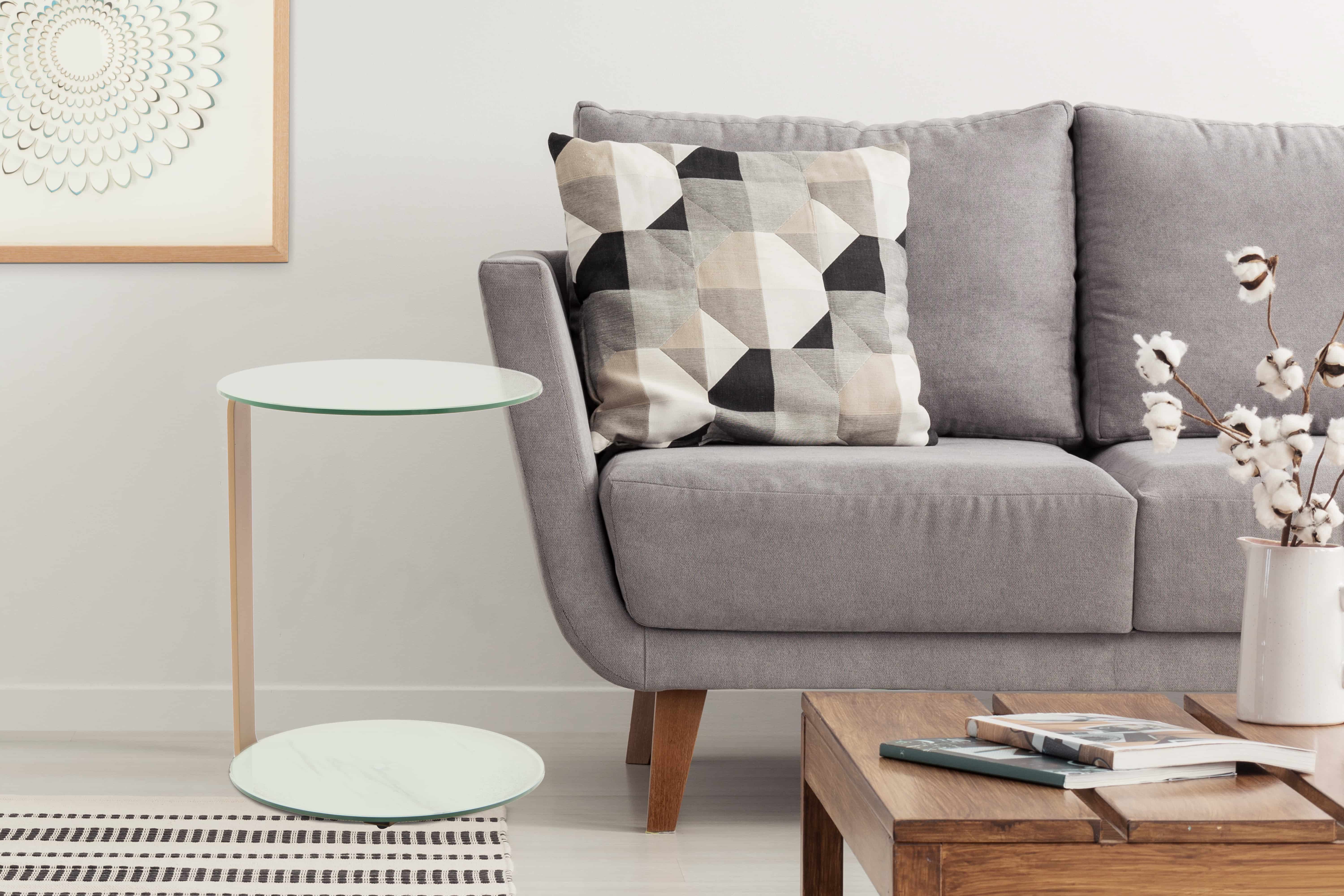 Beistelltisch Quentin 525 Gold / Weiß