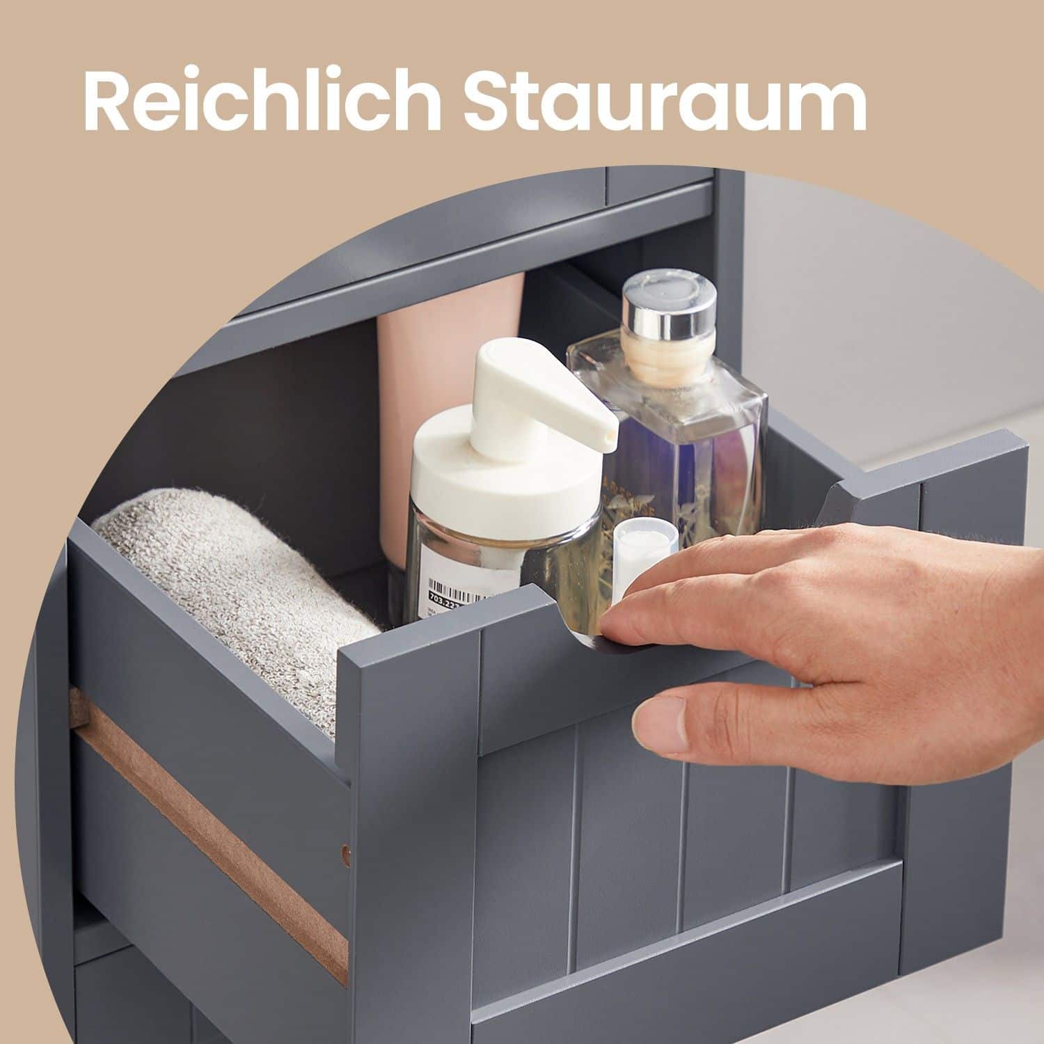 Badezimmerschrank, Badschrank, Beistellschrank mit 4 Schubladen Badezimmerschrank, Badschrank, Beistellschrank mit 4 Schubladen