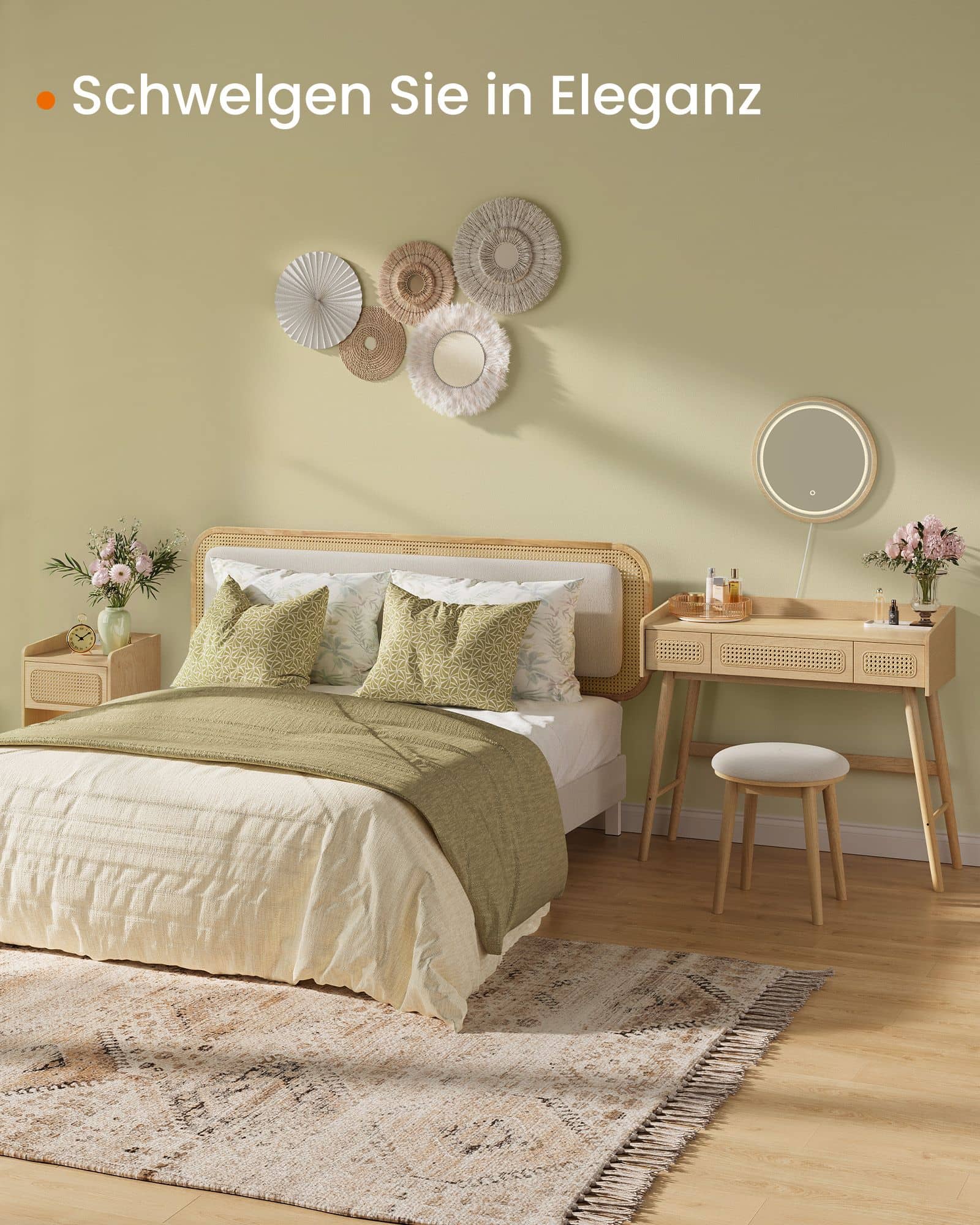 Schminktisch mit Spiegel und Schubladen Boho-Stil Schminktisch mit Spiegel und Schubladen Boho-Stil