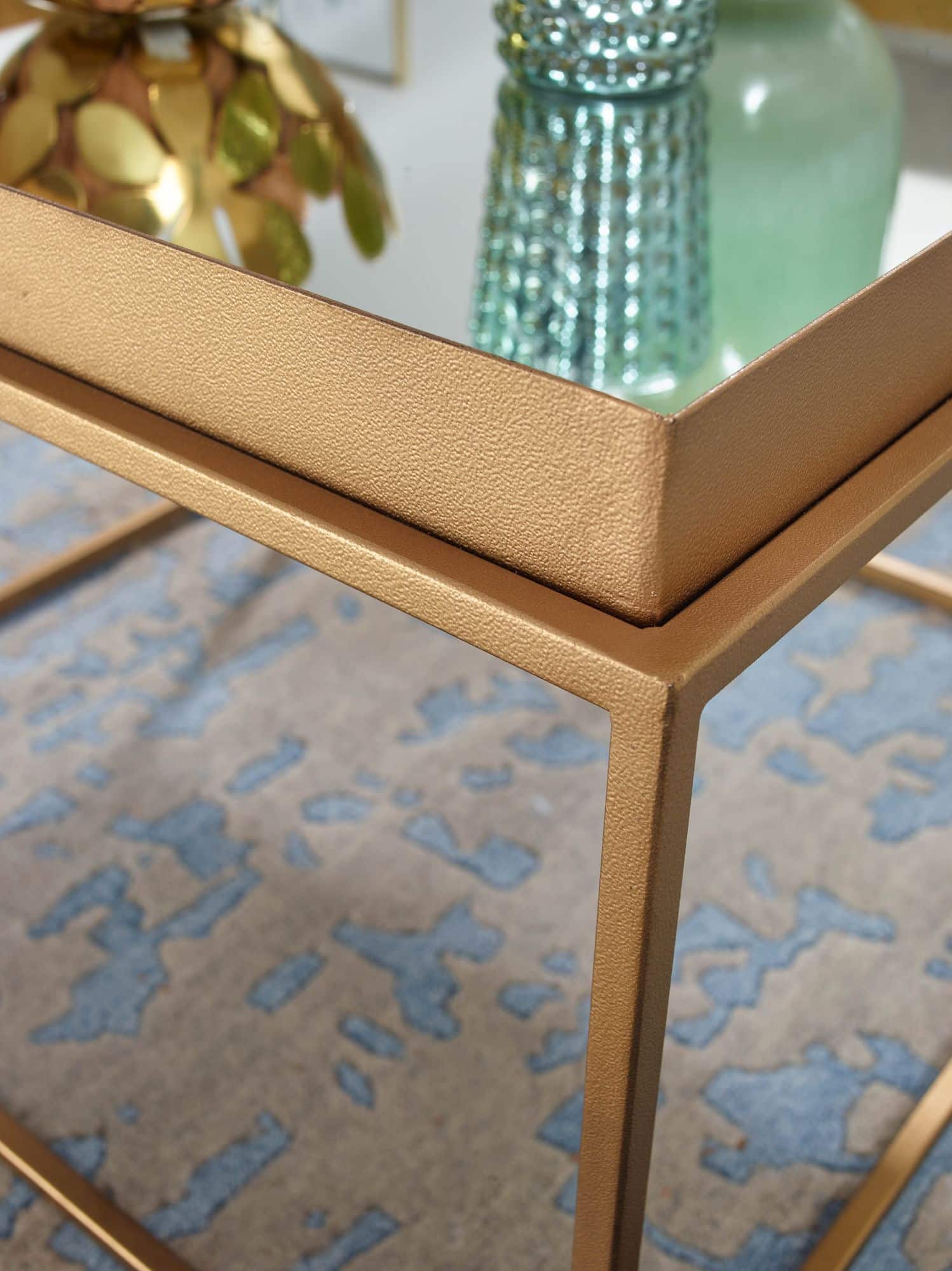 Couchtisch Glas Metall 60x60x41 cm Sofatisch Gold Verspiegelt Couchtisch Glas Metall 60x60x41 cm Sofatisch Gold Verspiegelt