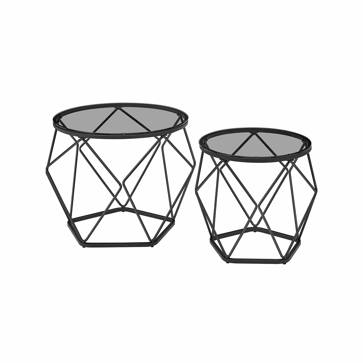 Wohnzimmertisch 2er Set modern schiefergrau-tintenschwarz Wohnzimmertisch 2er Set modern schiefergrau-tintenschwarz