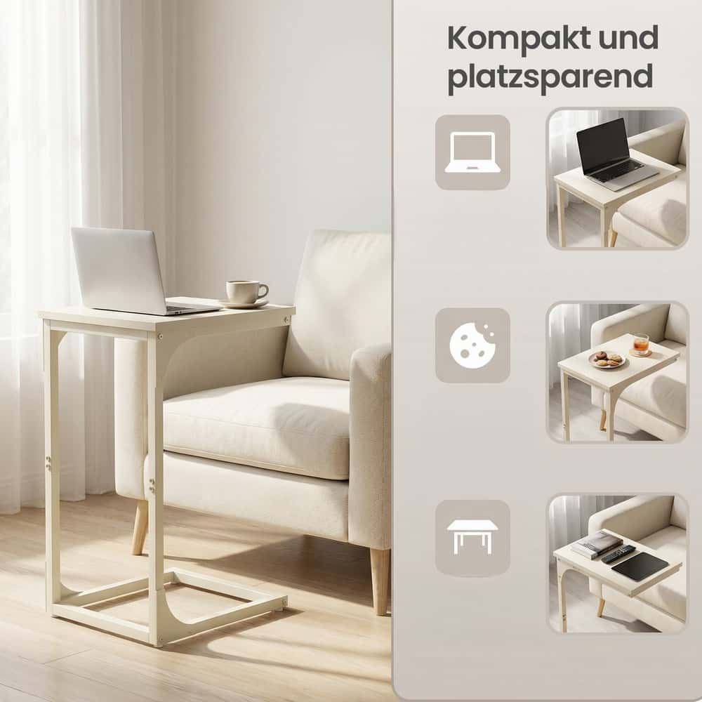 Beistelltisch mit Metallgestell, Beistelltisch für Wohnzimmer, Schlafzimmer Beistelltisch mit Metallgestell, Beistelltisch für Wohnzimmer, Schlafzimmer
