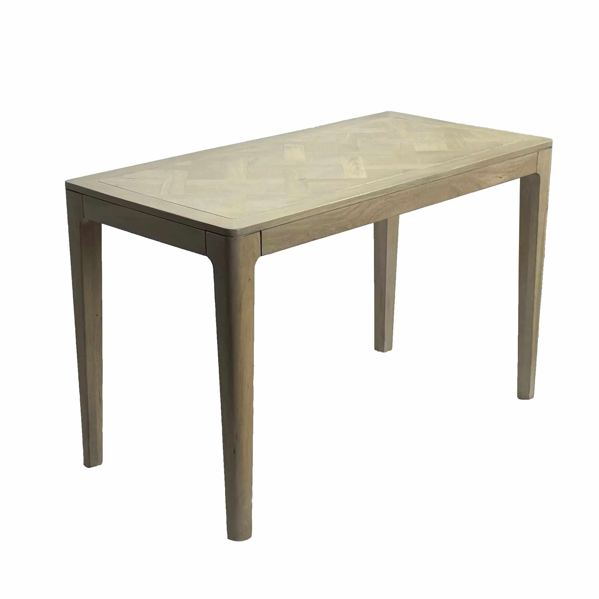 Esstisch Massivholz Mango 120x60 cm white wash - Rechteckiger Esszimmertisch Holz - Küchentisch modern für 6 Personen - Stabiler Holztisch - Tisch für Esszimmer Bistrotisch Handmade