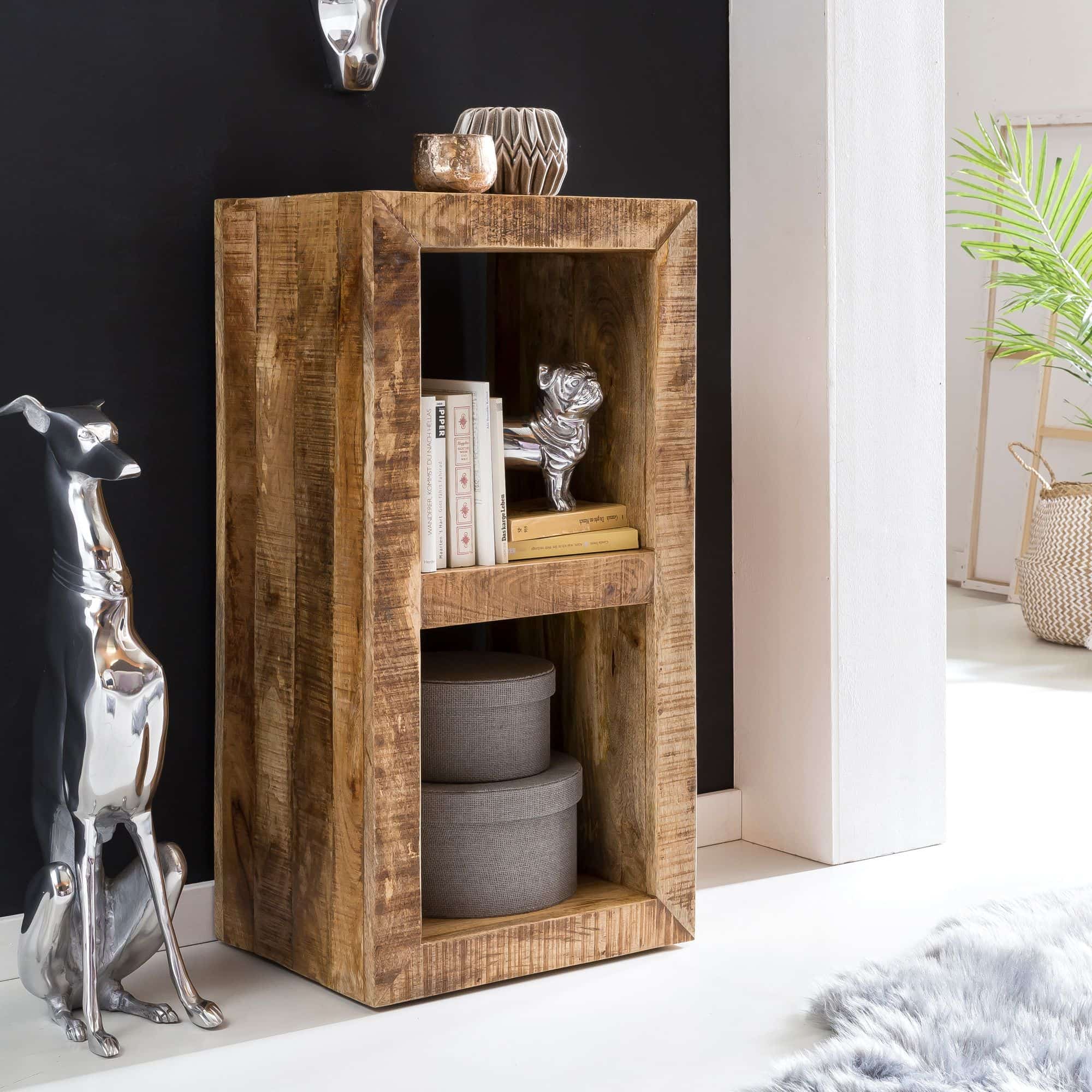 43703-WOHNLING-Standregal-RUSTICA-Massivholz-Mango-90-x-45-x-35-cm-2-Boeden-Design-Holz-Regal-Natur-Beistelltisch-Landhaus-Stil-Kleines-Buecherregal-Holz-Massiv-Standregal-Buecher_ Standregal Massivholz Mango 90 x 45 x 35 cm 2 Böden