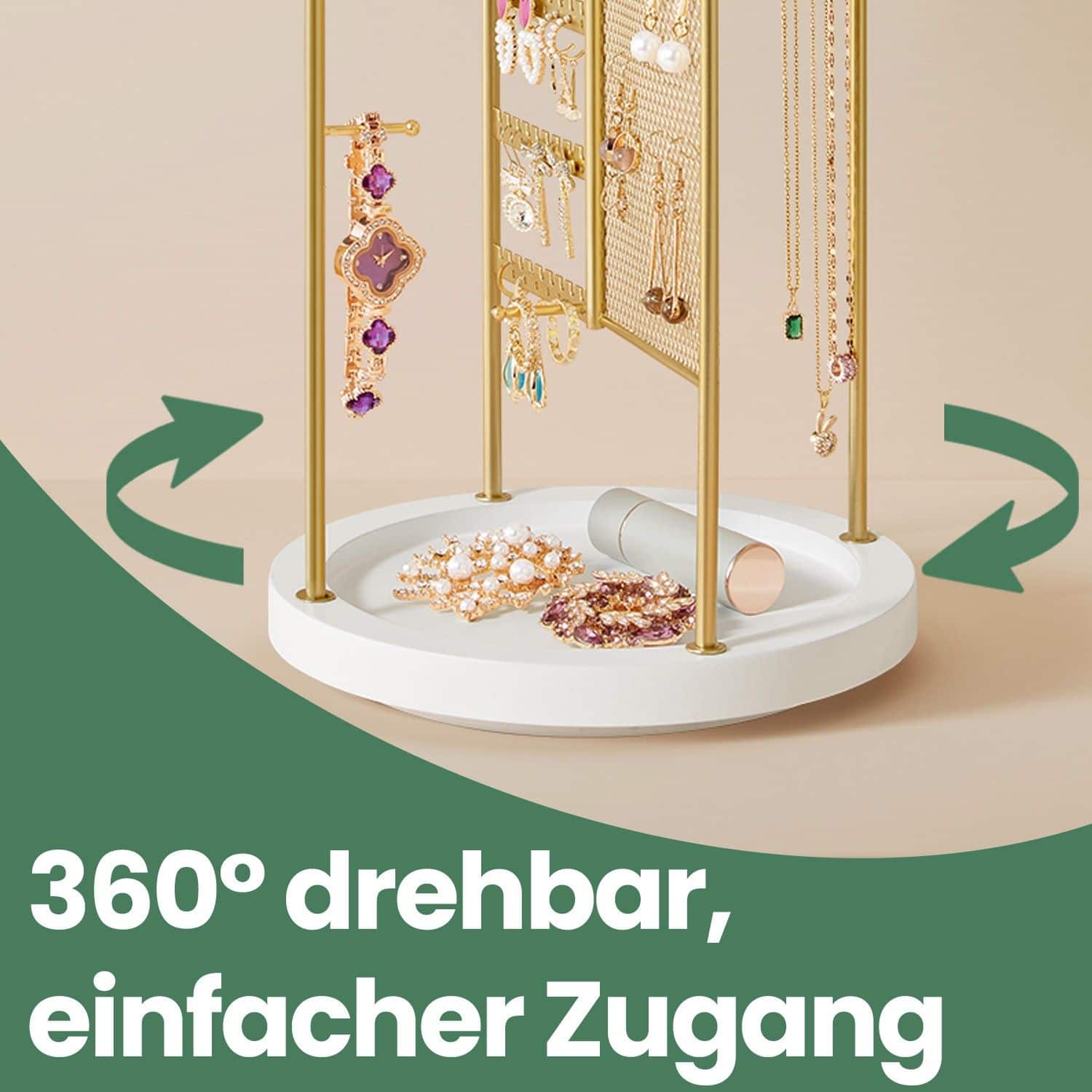Schmuckhalter mit Metallrahmen Geschenkidee goldfarben Schmuckhalter mit Metallrahmen Geschenkidee goldfarben