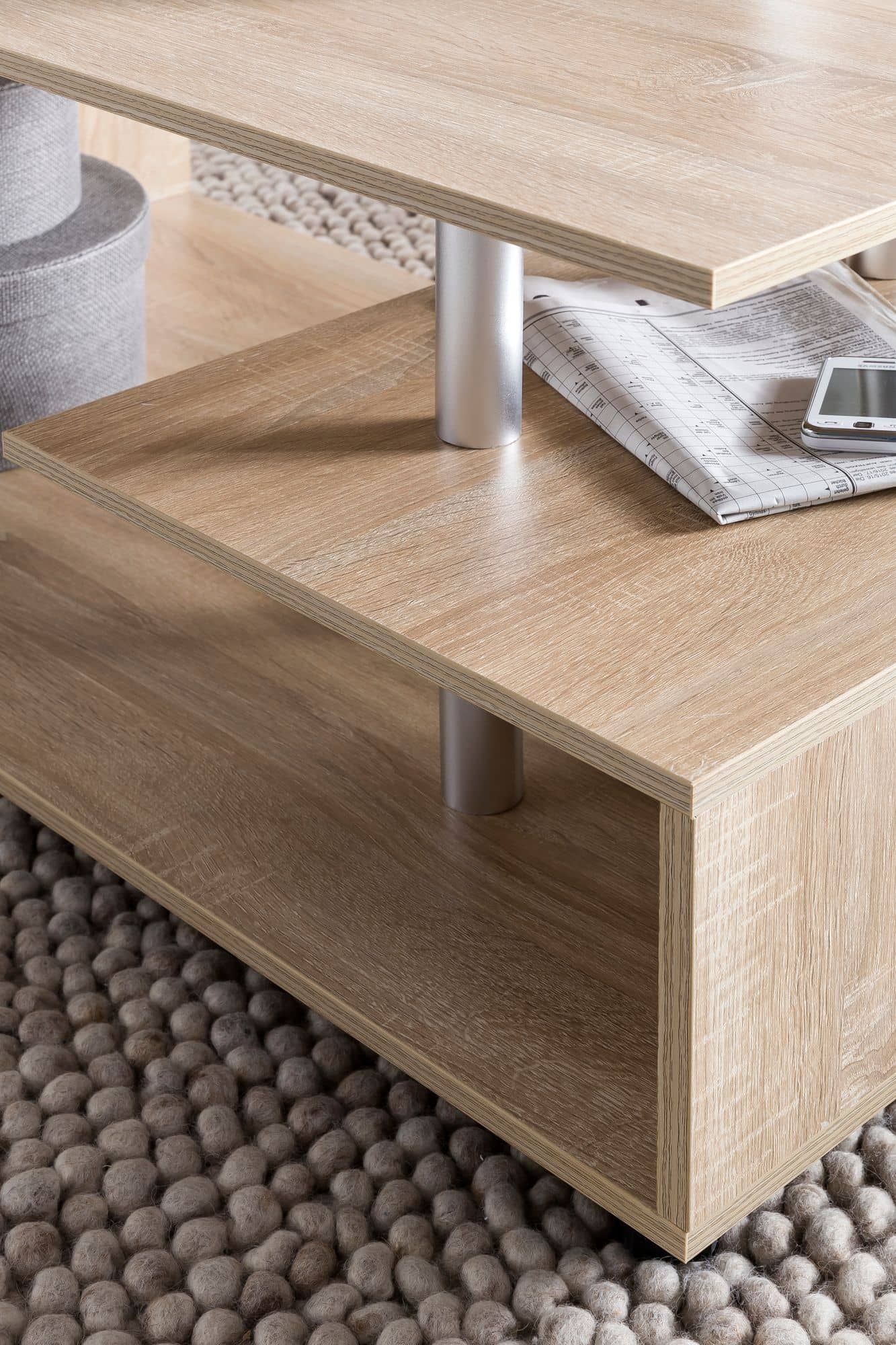 47538-WOHNLING-Couchtisch-LETTY-Sonoma-WL5-735-WL_6mCz9813bACekj Design Couchtisch WL5.735 105 x 48,5 x 60 cm Sonoma Drehbar mit Rollen